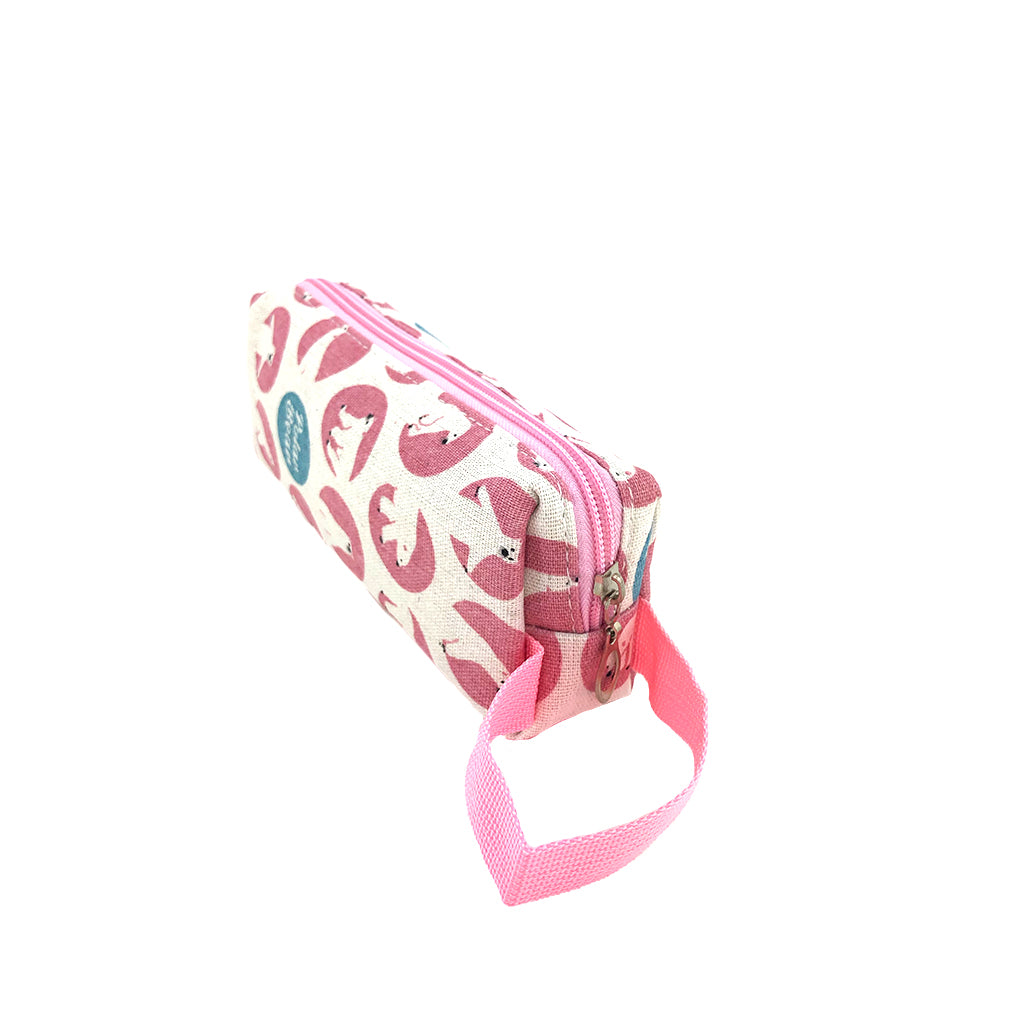 Stylish Canvas Polar Bear Pencil Case - Durable & Cute School Supplies for Students, Artists & Office Use