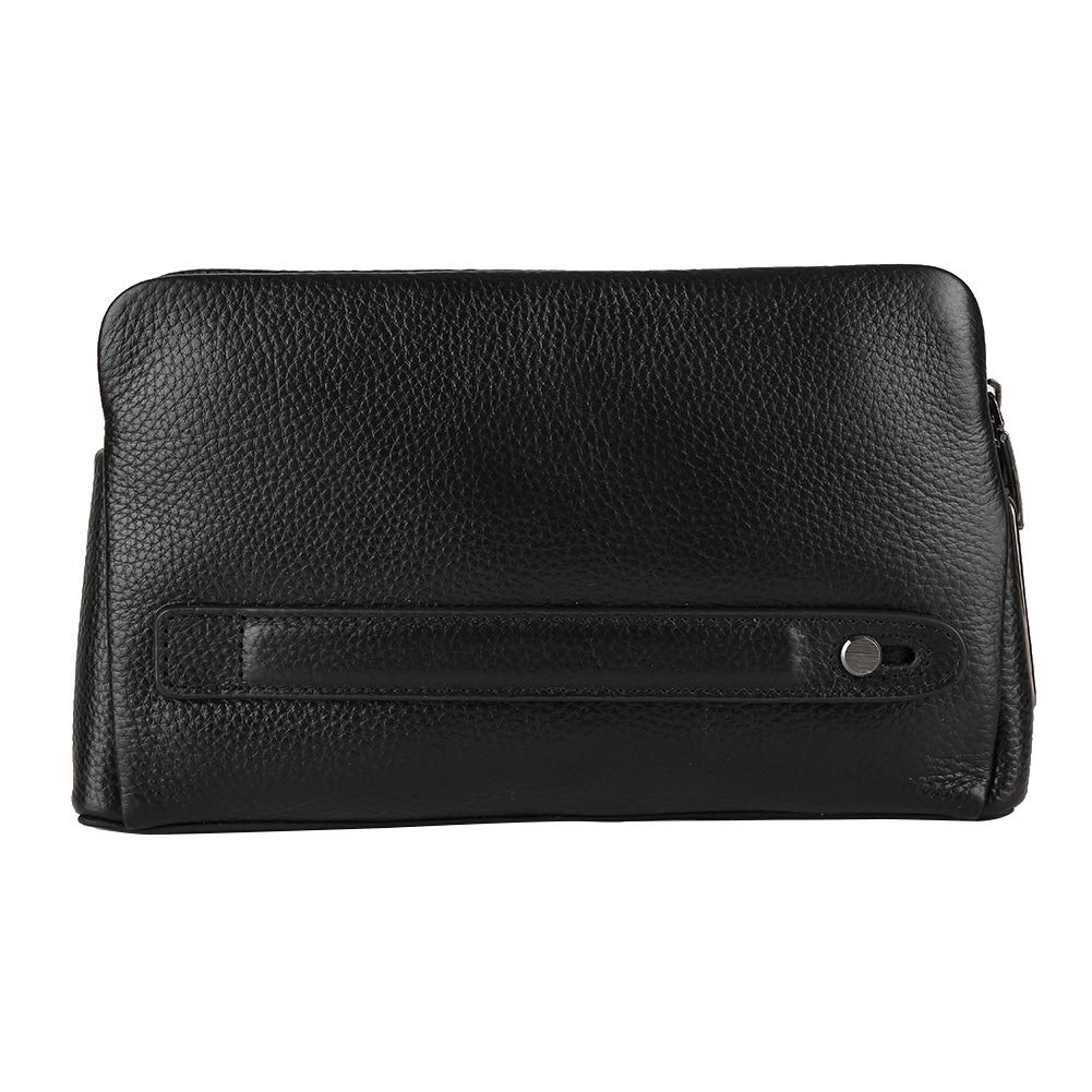 Fipilock FL V1 Smart Fingerprint Wallet for Men - RFID Blocking Anti-Theft Leather Wallet with Zipper & Fingerprint Lock - Perfect for Travel, Business & Everyday Use (Black)