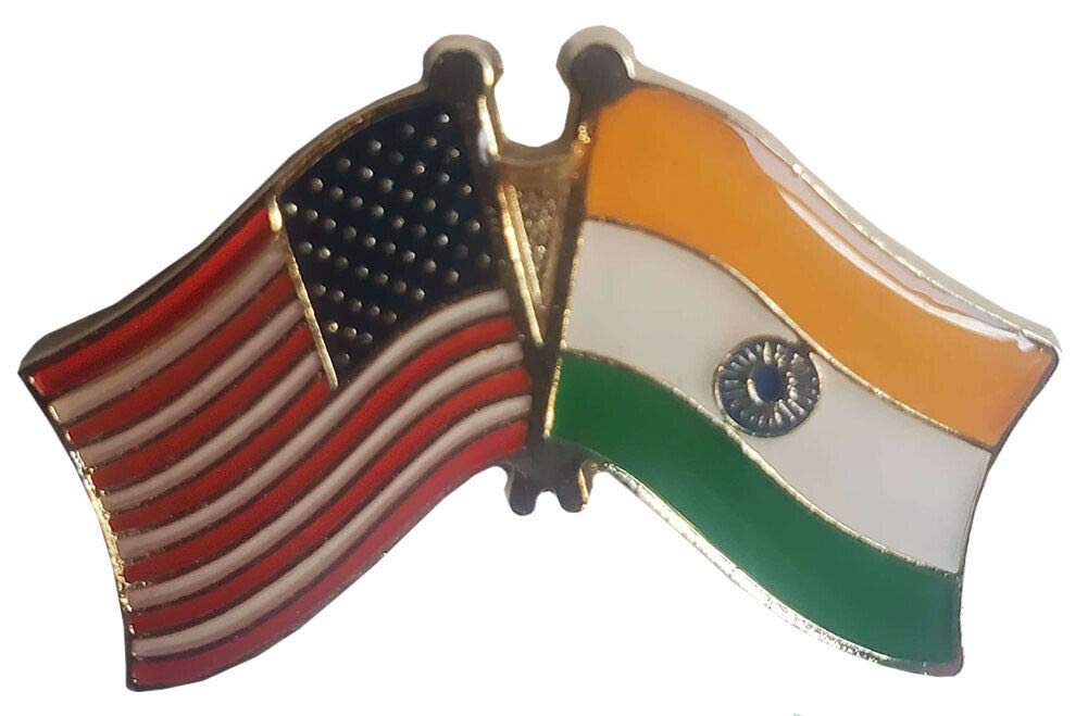 50 Pack USA & India Friendship Motorcycle Lapel Pins - Bike Hat Studs for Clothes & Accessories - Perfect for Biker Gifts, Club Events & Patriotic Decorations