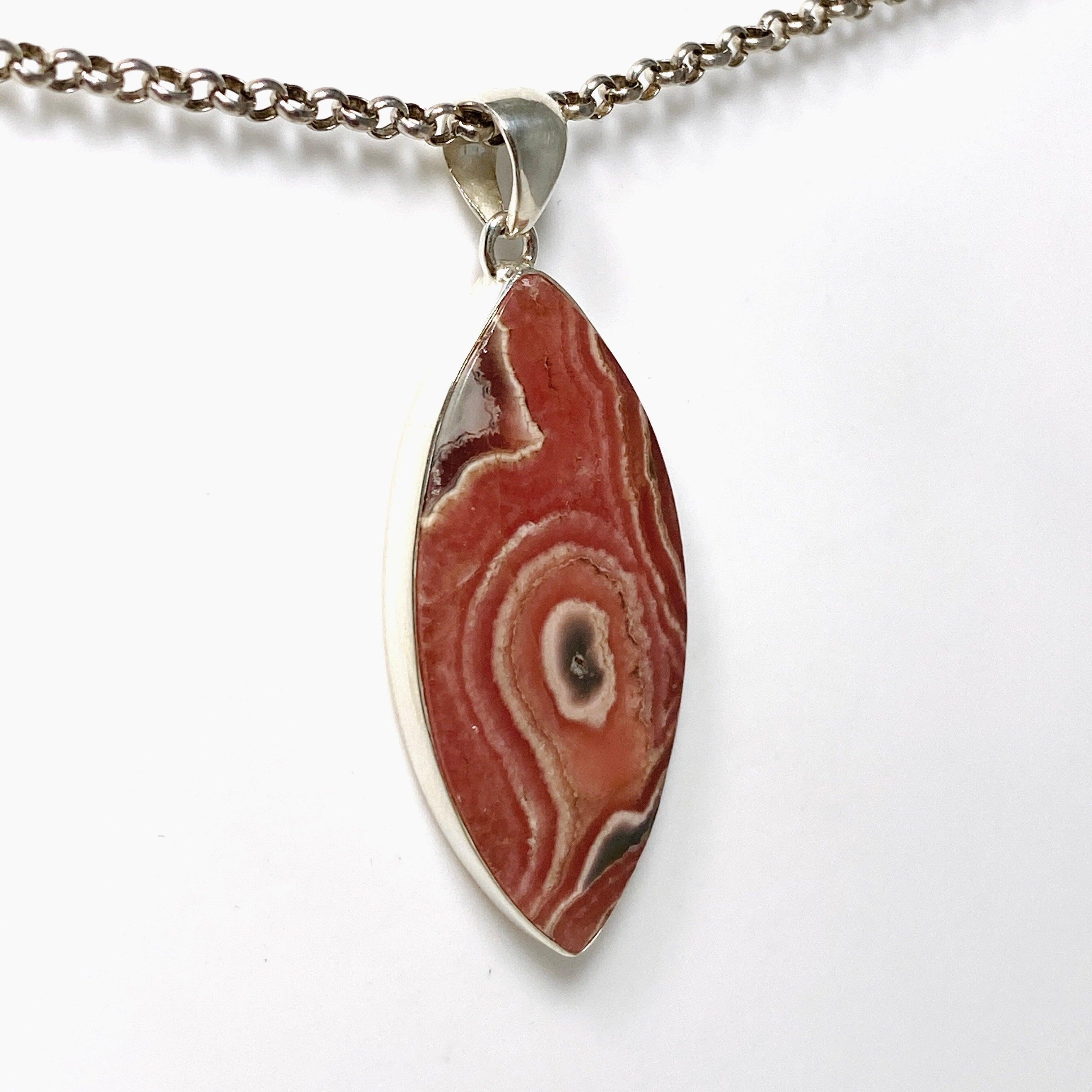 Rhodochrosite Marquise Cut Pendant Necklace KPGJ4330 - Elegant Jewelry for Women, Gift for Her, Perfect for Valentine's Day & Anniversary