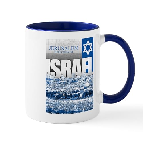 White/Navy Inside - Jerusalem, Israel Mug