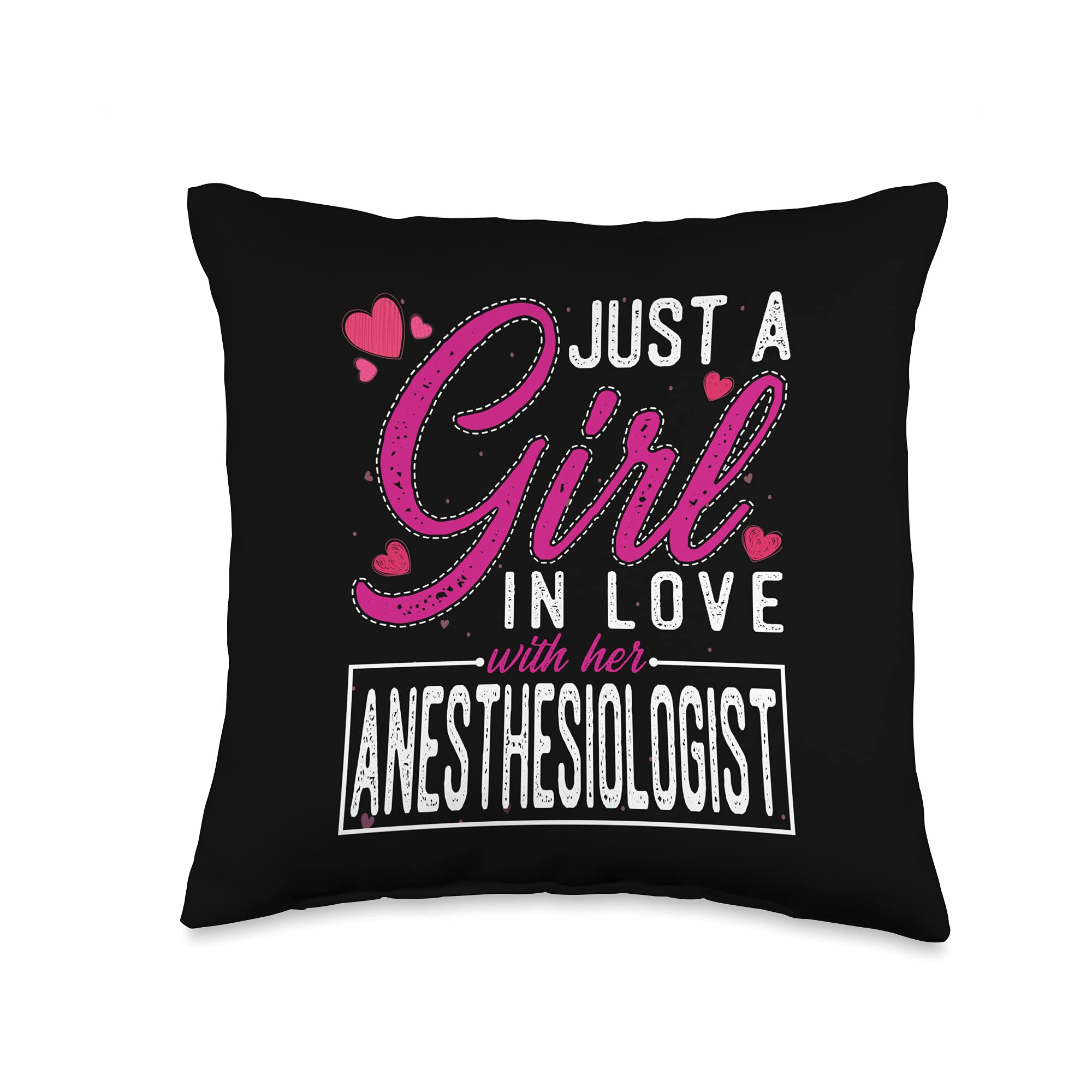 Funny Wife Throw Pillow 16x16 - Anesthesiologist Gift for Medical Couples - Home Decor