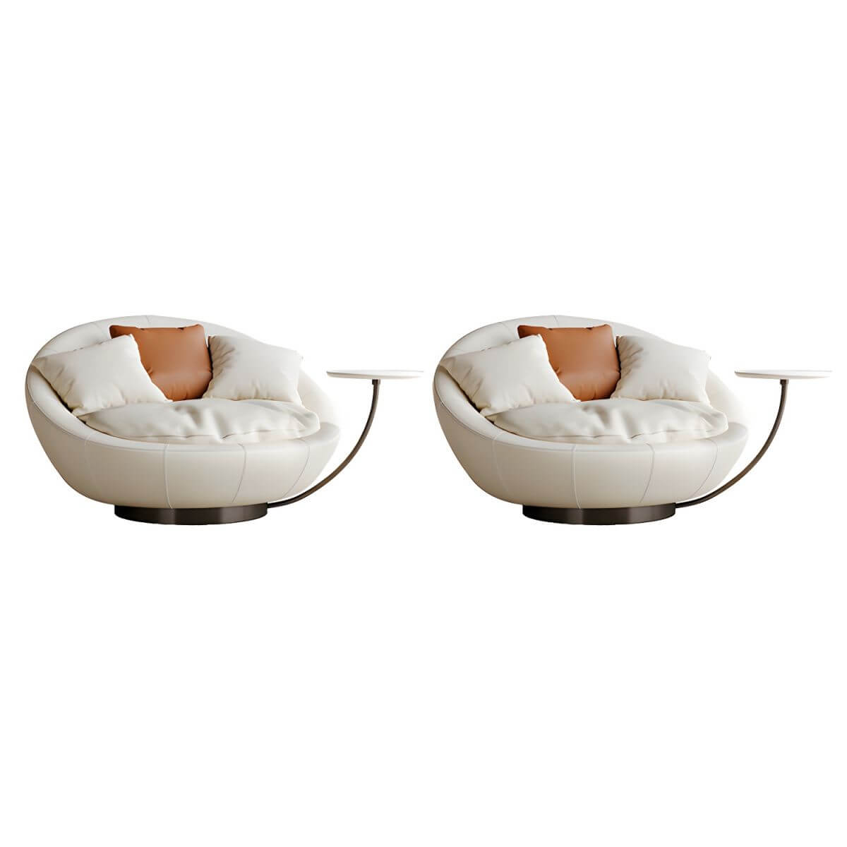 Modern White Swivel High Back Chair with Oversized Seat - Comfortable Office & Living Room Furniture for Home & Workspace