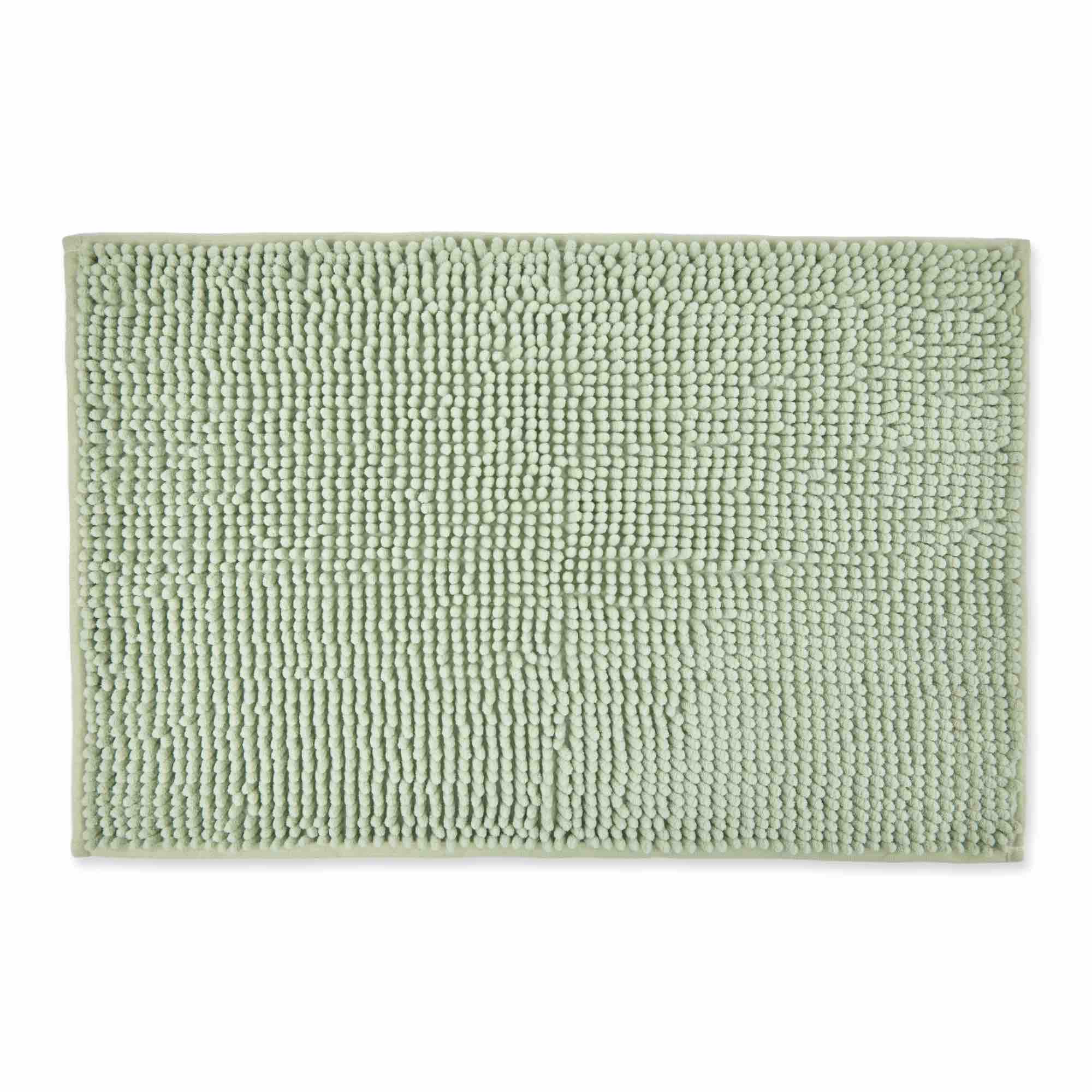 Non-Slip Sage Green Noodle Bath Mat - Soft & Absorbent for Bathroom, Shower, Spa - Eco-Friendly & Quick-Drying