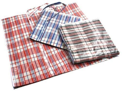 10-Pack Extra Large Striped Storage Bags with Zipper - 65x60x25cm Waterproof Travel Organizers for Shopping, Moving, Packing & Home Organization