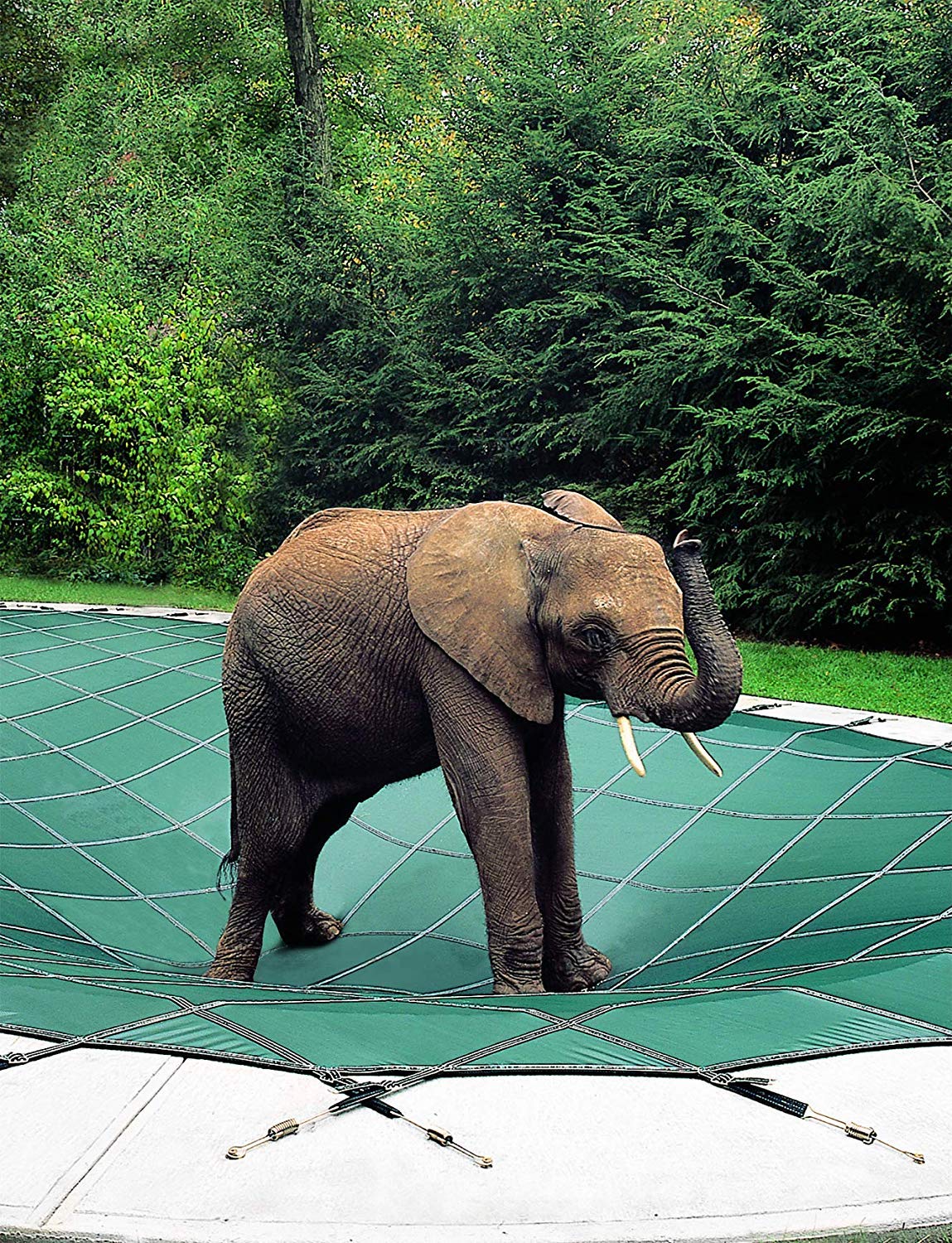 Loop-Loc 16x36 Rectangle Safety Pool Cover - Super Dense II Mesh Gray with UltraLoc & Drains | Heavy-Duty Swimming Pool Protection for Inground Pools | Perfect for Winter Cover & Child Safety