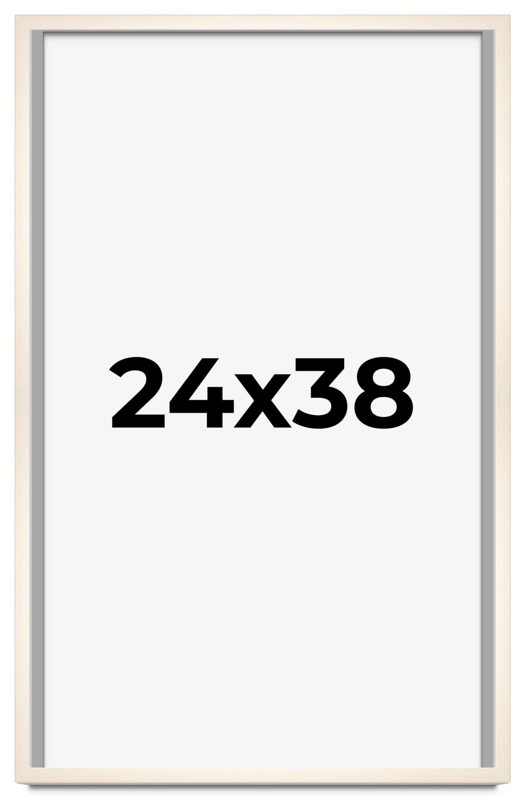CountryArtHouse 24x38 Inch Whitewashed Solid Wood Picture Frame - 0.8125