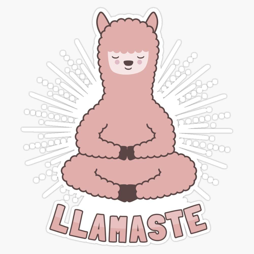 Llama Namaste Yoga Position Alpaca Vinyl Sticker - Waterproof 5