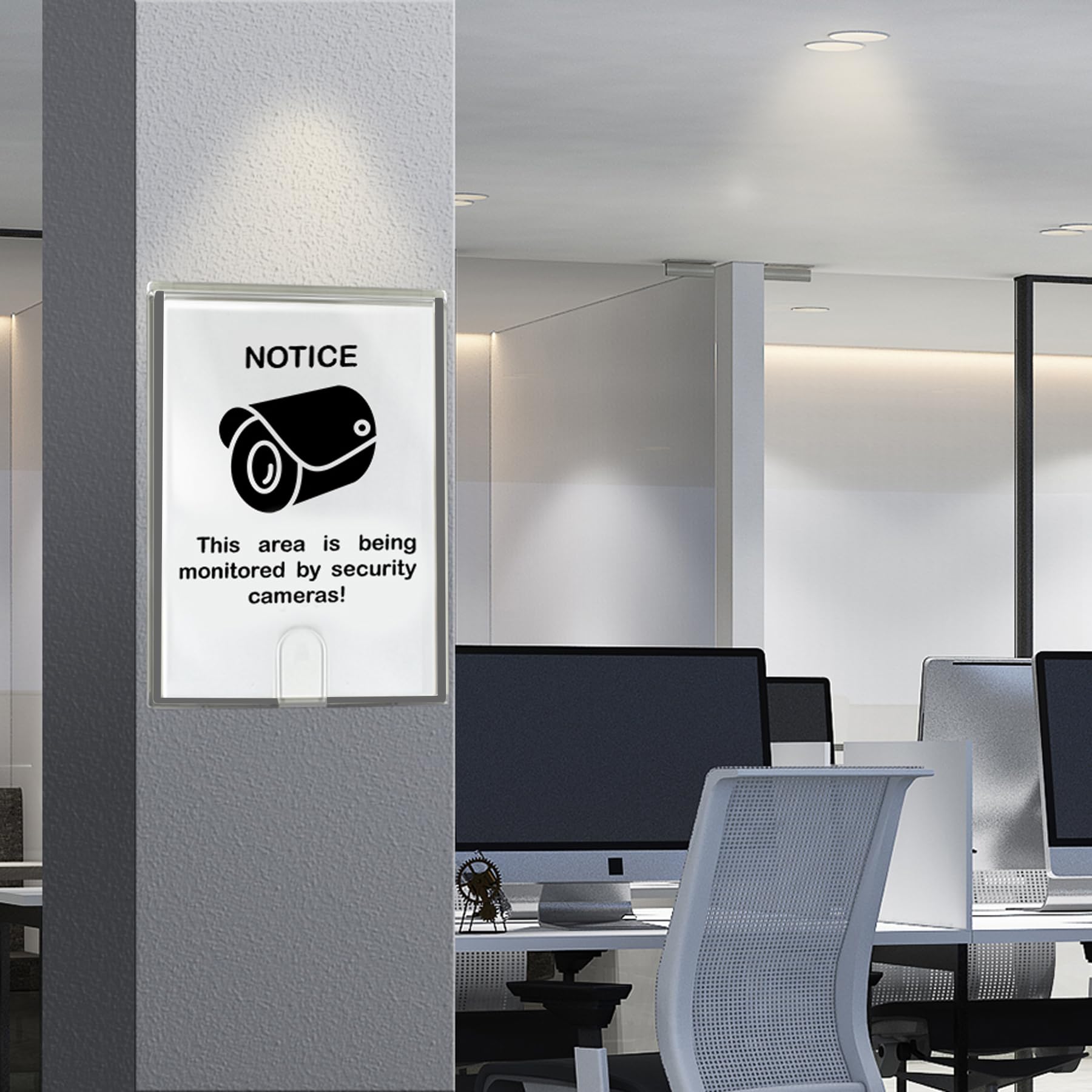 Acrimet Wall Mount Sign Holder - Letter Size A4 Clear Crystal Plastic with Self-Adhesive Backing - Ideal for Office, Restaurant, School & Home Use - Perfect for Menus, Notices, Posters & Announcements (2 Pack)