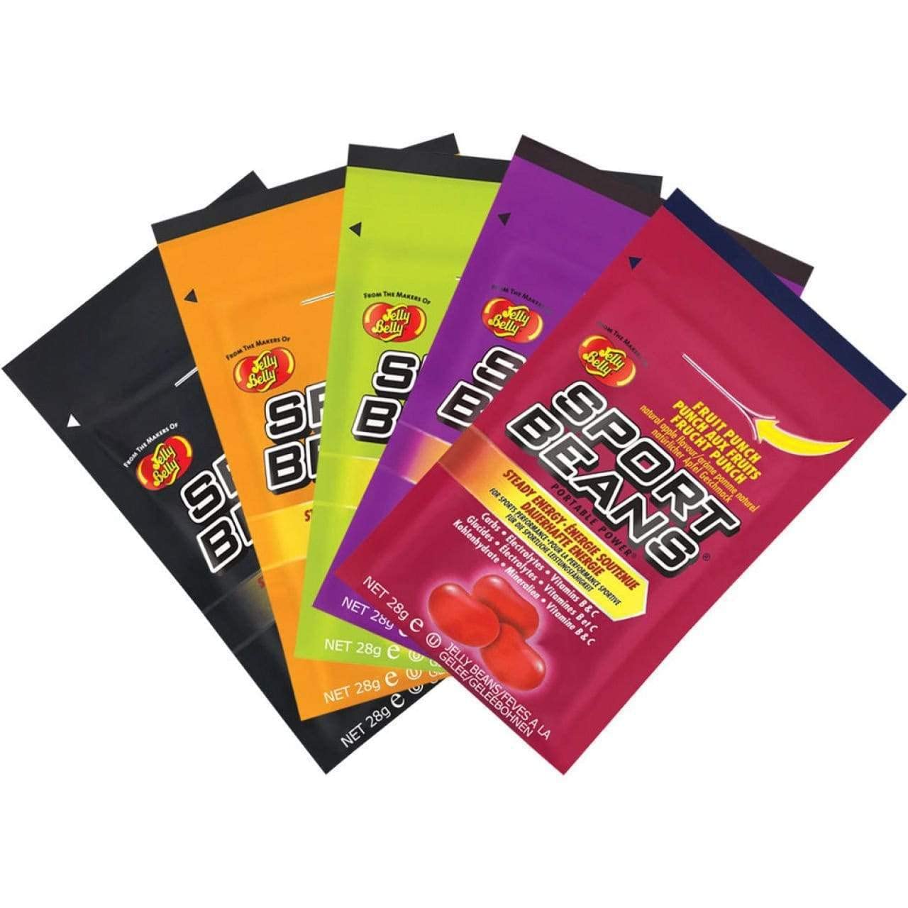 Sport Beans Energy Chews - Fruit Punch Flavor (1oz Resealable Bag) | Electrolyte & Vitamin Enriched Jelly Beans for Workouts | Natural Kosher Snack by Jelly Belly | Perfect for Running, Cycling & Gym Performance