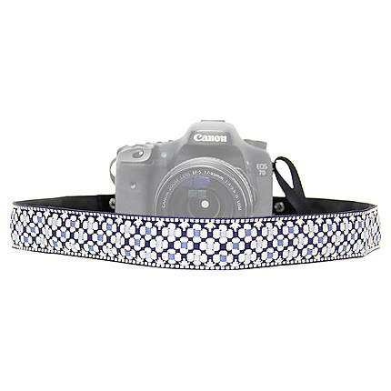 Fashionable Daisy Dot Blue Camera Strap for DSLR & Mirrorless Cameras - Perfect for Travel, Photography & Everyday Use