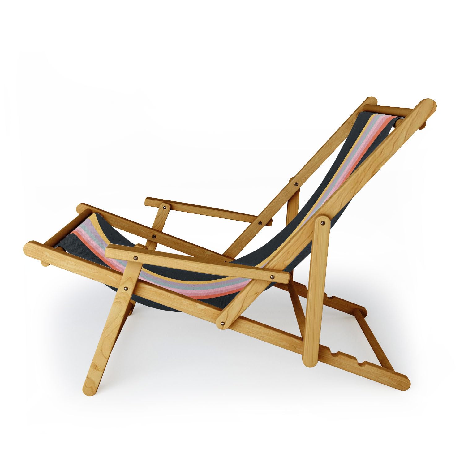 Deny Designs Outdoor Sling Chair - Lightweight Portable Patio Lounge Chair for Backyard, Poolside, Beach & Camping - Water-Resistant Fabric with Sturdy Steel Frame - Perfect for Relaxing in Sun