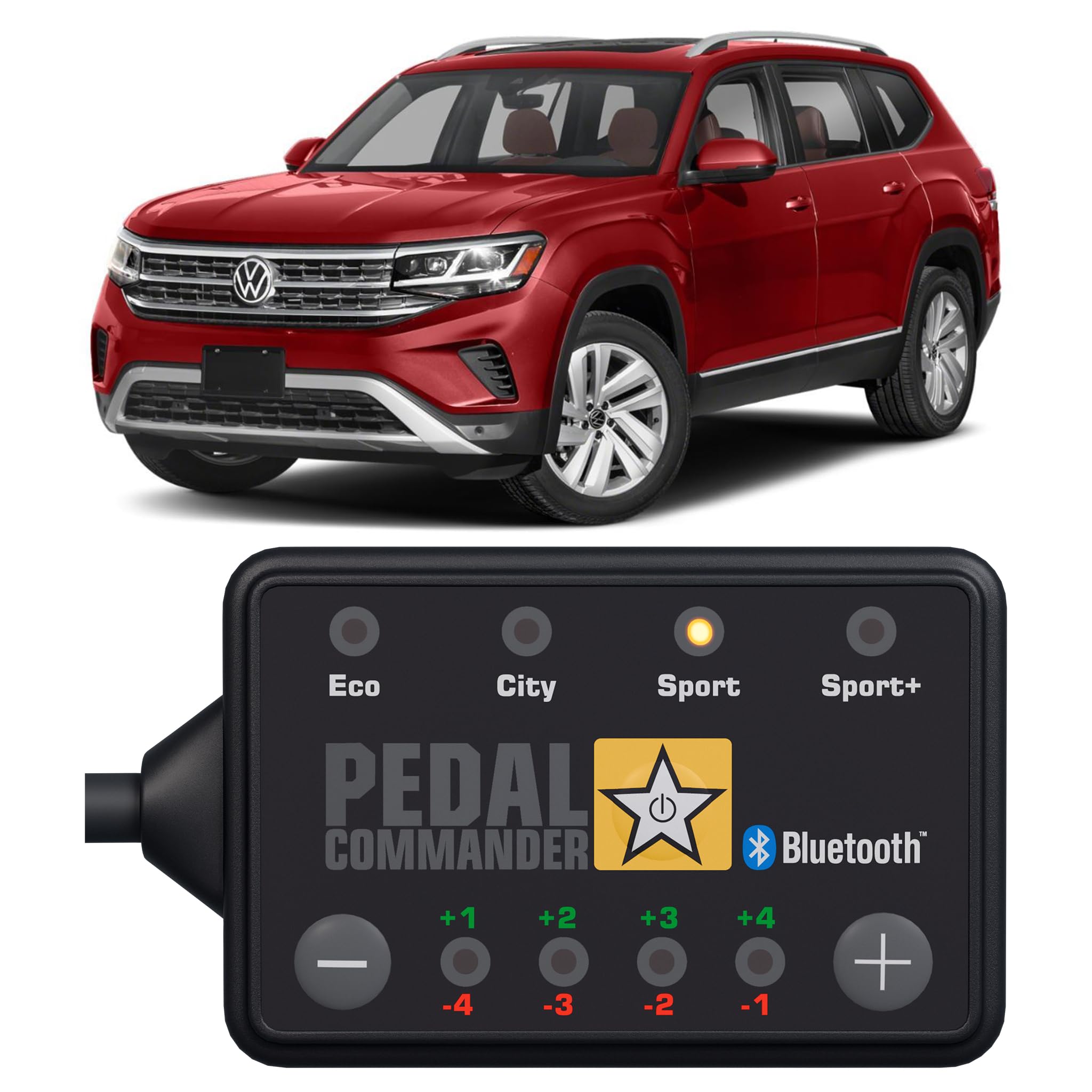 Pedal Commander Throttle Response Controller for Volkswagen Atlas 2018-2025 - Compatible with 1st Gen, Base, S, SE, SEL, Technology, Premium, R-Line, Cross Sport Models (2.0L & 3.6L) | Improve Acceleration & Driving Performance | Perfect for Off-Roading & Daily Commutes