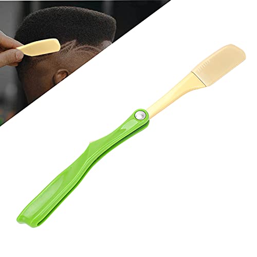 Premium Men's Manual Razor Holder - Golden Head Eyebrow Shaver & Hair Trimmer Stand (Blade Not Included) - Green | Perfect for Grooming, Travel & Bathroom Organization