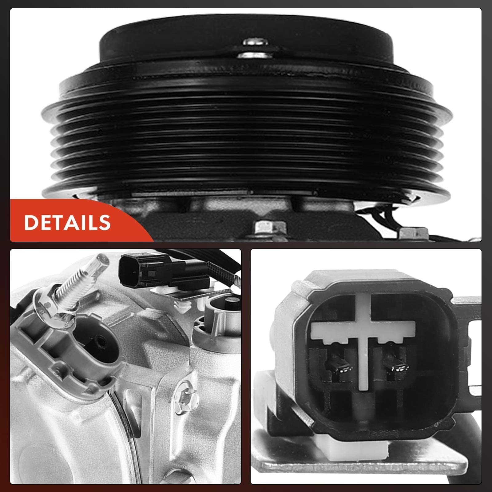 Premium AC Compressor with Clutch for Ford Explorer/Flex/Taurus & Lincoln Continental/MKS/MKT/MKZ | High-Performance Auto Air Conditioning Replacement Part | Perfect for Summer Cooling & Long Road Trips