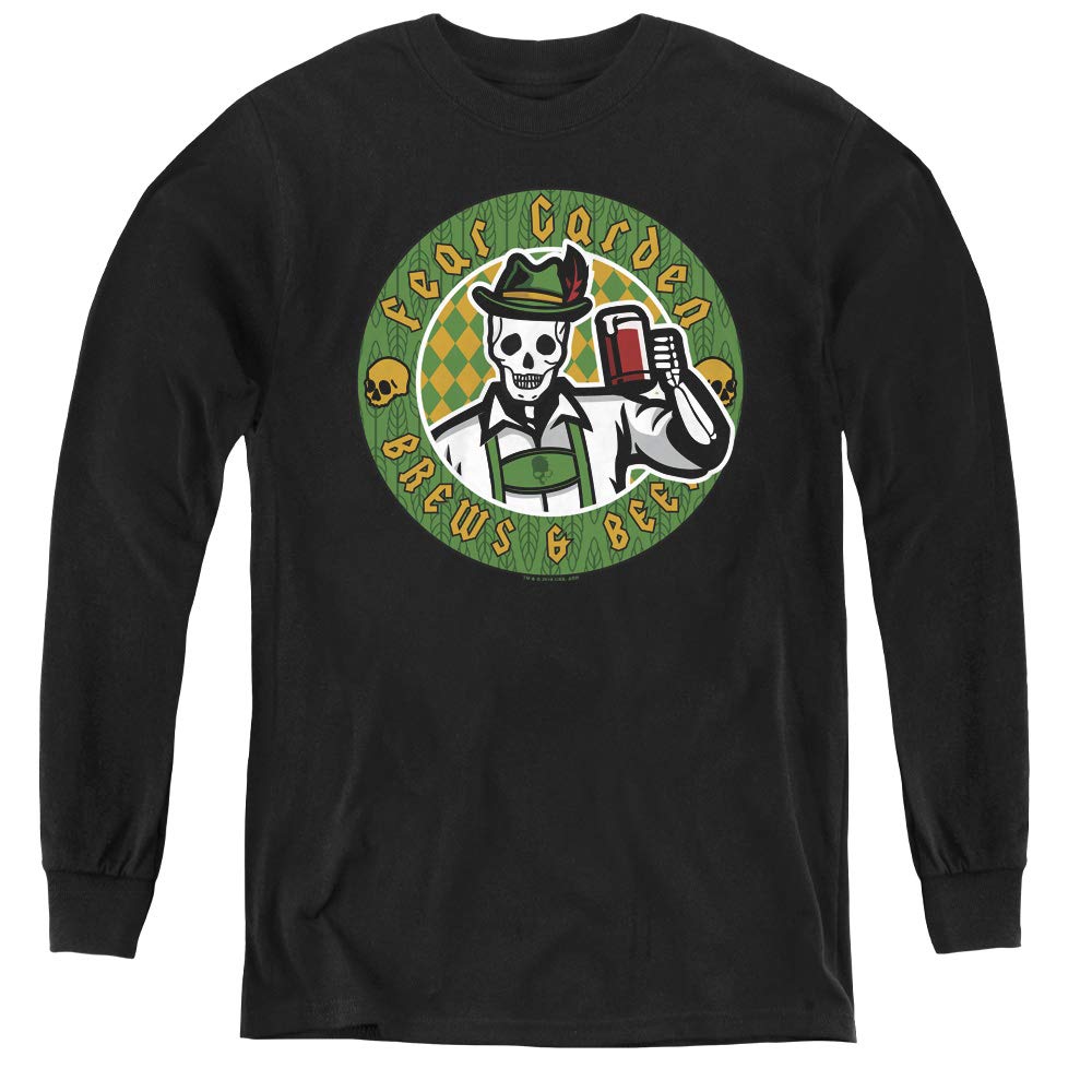 Trevco Hell Fest & Fear Garden Youth Long Sleeve T-Shirt - Black Small | Horror Movie Fan Apparel | Perfect for Halloween Costumes & Theme Park Outfits