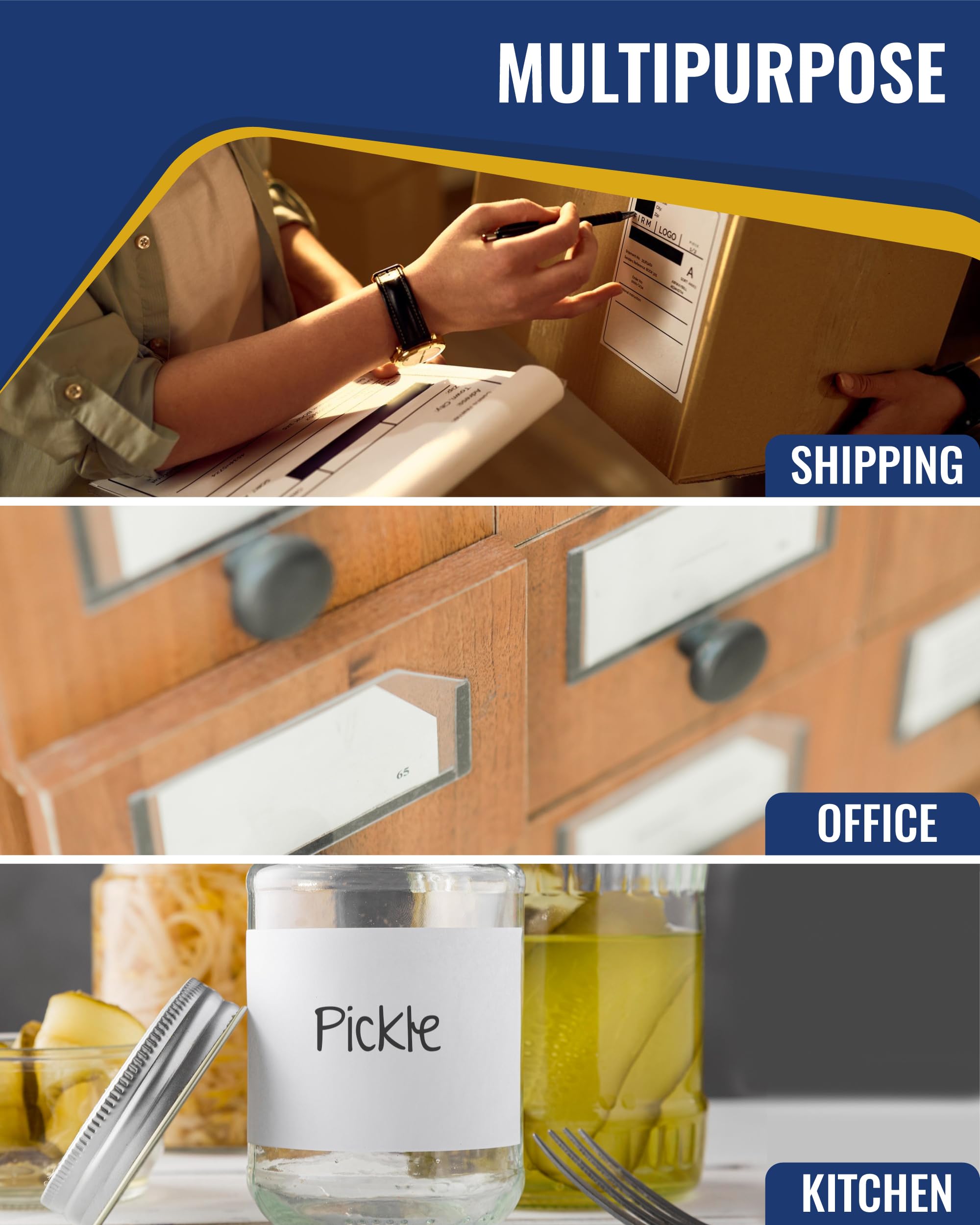4x6 Inch Shipping Labels for Inkjet & Laser Printers - 250 Count White Opaque Mailing Stickers | Perfect for USPS, UPS, FedEx Packages & E-commerce Shipping