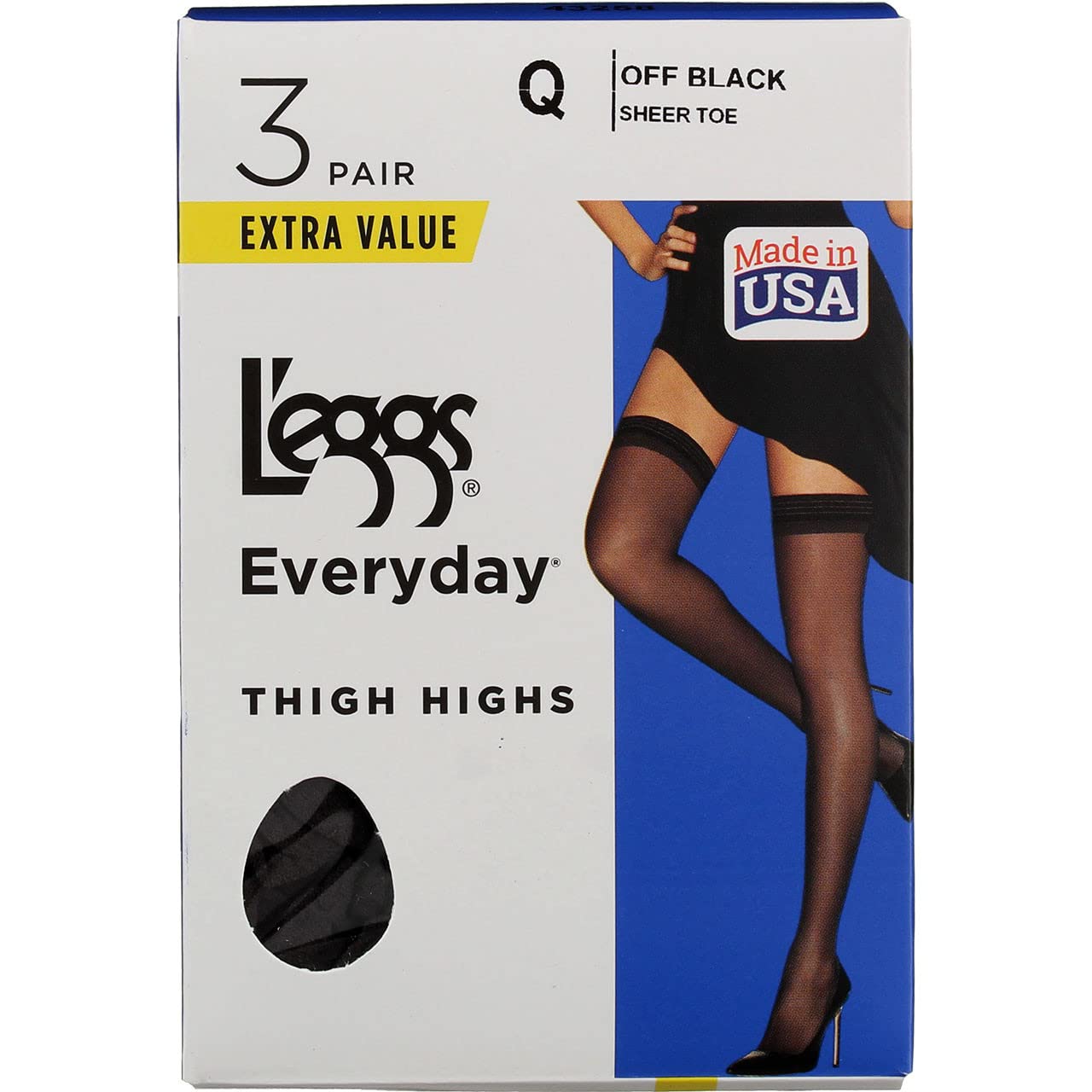 L'eggs Women's Everyday Nylon Thigh High Stockings - Sheer Toe, Multipack (3-Pack/5-Pack) - Comfortable Pantyhose for Work, Dress & Everyday Wear