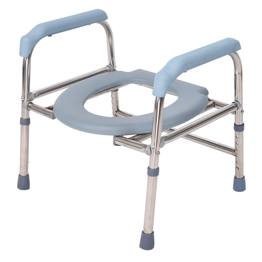 Portable Toilet Stool Commode Seat with Padded Cushion - 2-in-1 Bedside & Shower Chair for Elderly, Disabled & Pregnant Women - Ideal for Home Care, Hospital Use & Bathroom Safety