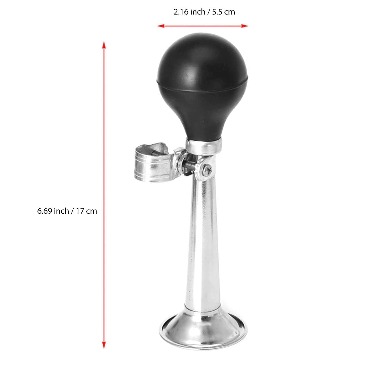 7 Inch Bike Metal Air Horn - Loud Bicycle Bell with Rubber Squeeze Grip | Durable Bike Accessory for Kids Bikes, Vehicles & Golf Carts | Perfect for Safety Warning, Cycling Commutes & Outdoor Adventures