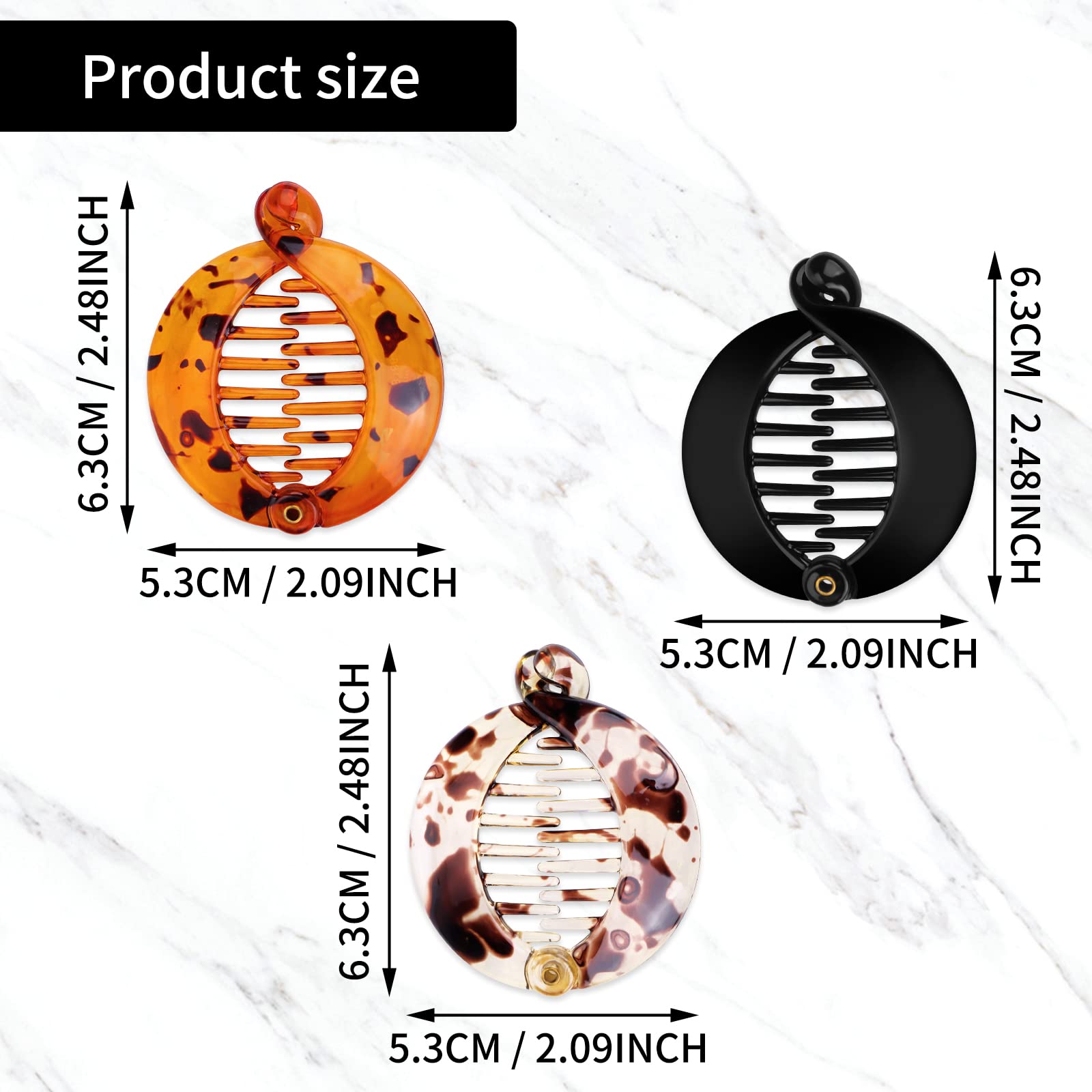 Molain 6-Piece Banana Hair Clips Set - Mini Resin Fishtail Hair Combs for Women & Girls | Hair Accessories for School, Work & Party Styles