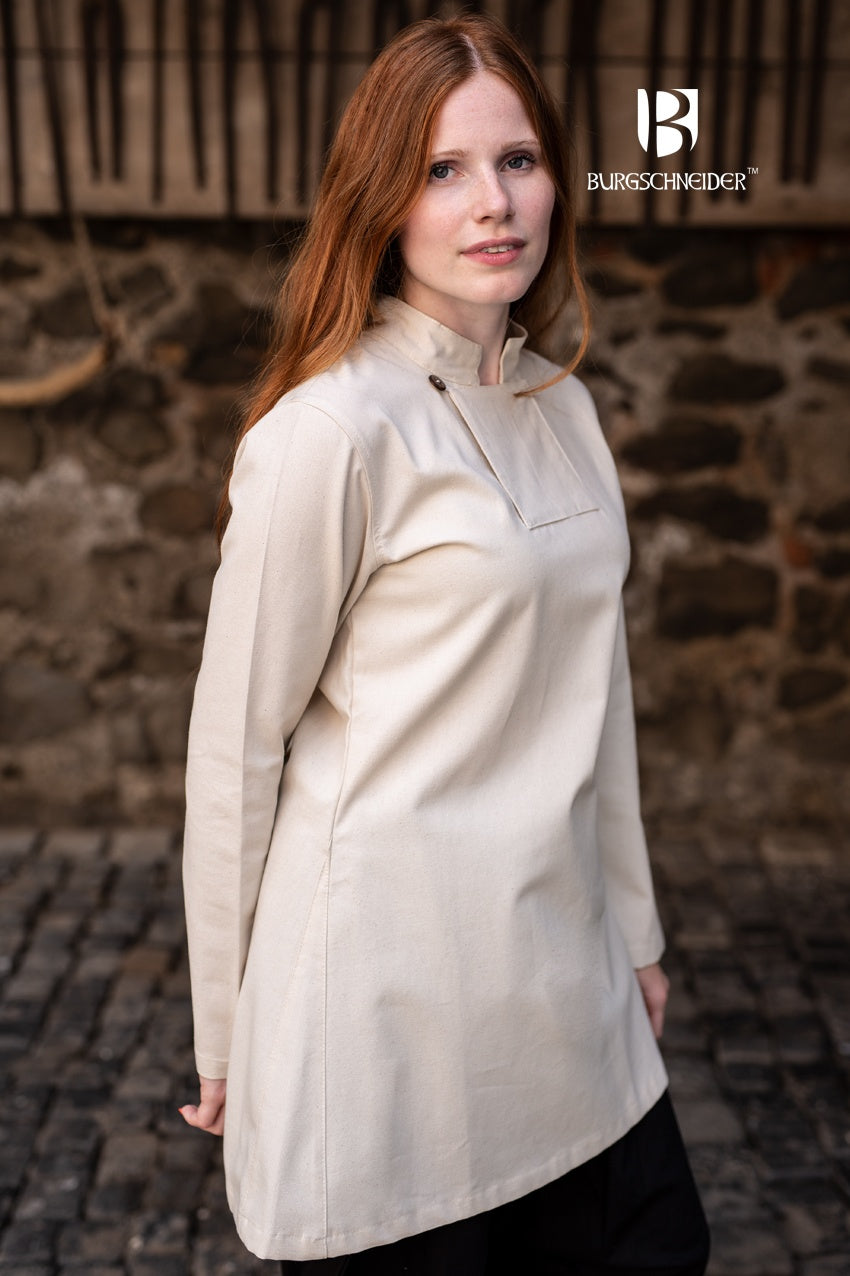 Viking Skjoldehamn Tunic Lennja - Authentic Medieval Norse Tunic in Natural Linen - Perfect for LARP, Reenactment & Historical Costumes