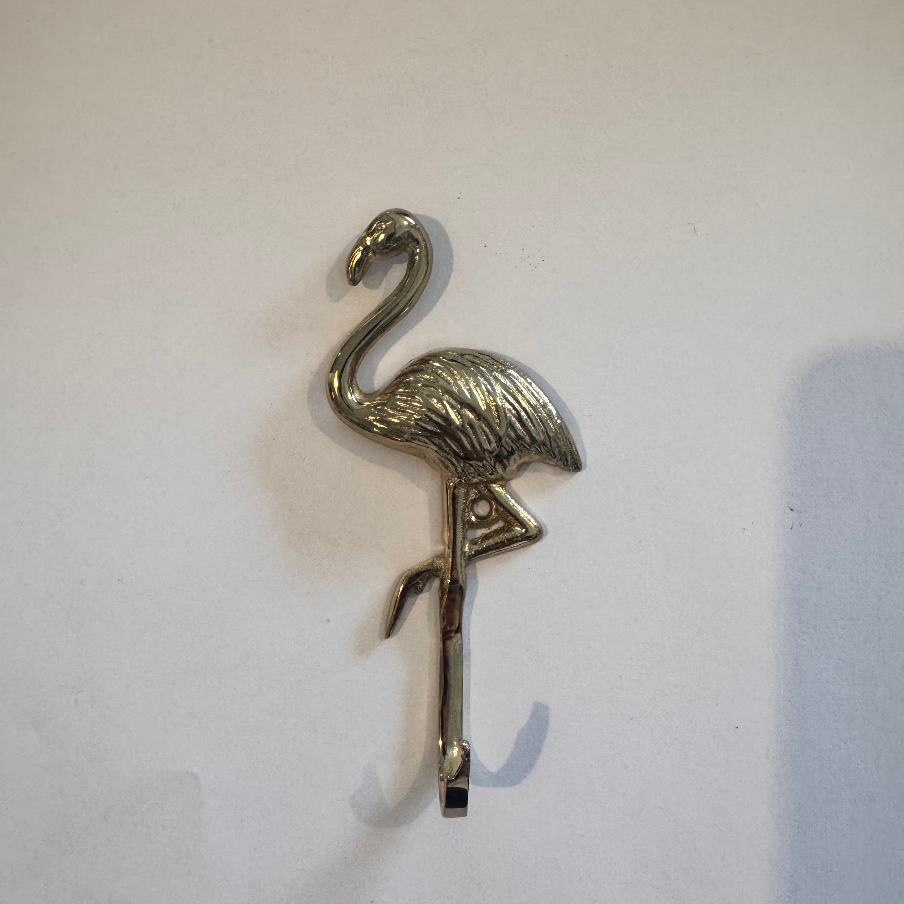 Small Brass Flamingo Hook - Decorative Wall Hooks for Keys, Jewelry & Home Decor | Perfect for Bathroom, Bedroom & Entryway Organization