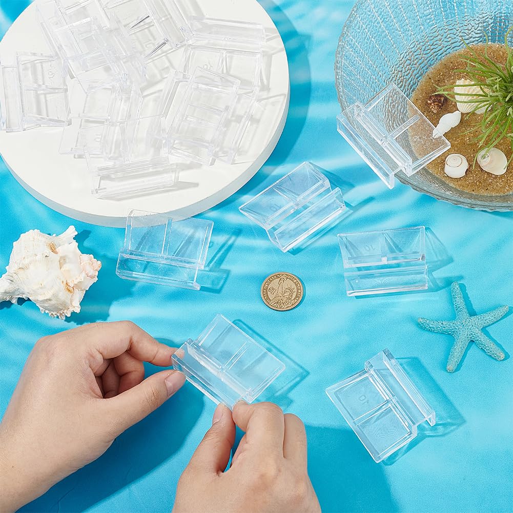 OLYCRAFT 20 Pcs Clear Aquarium Lid Clips - 10mm Acrylic Cover Clips for Rimless Glass Canopy, Fish Tank Support Holders - Perfect for Securing Acrylic Covers on Freshwater/Saltwater Aquariums
