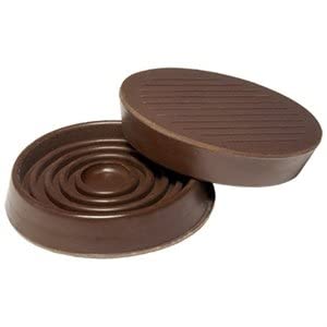 Brown Rubber Furniture Cups - 1-3/4 Inch ID Round Protectors (4 Pack) - Prevent Floor Scratches & Reduce Noise for Chairs, Tables & Furniture Legs