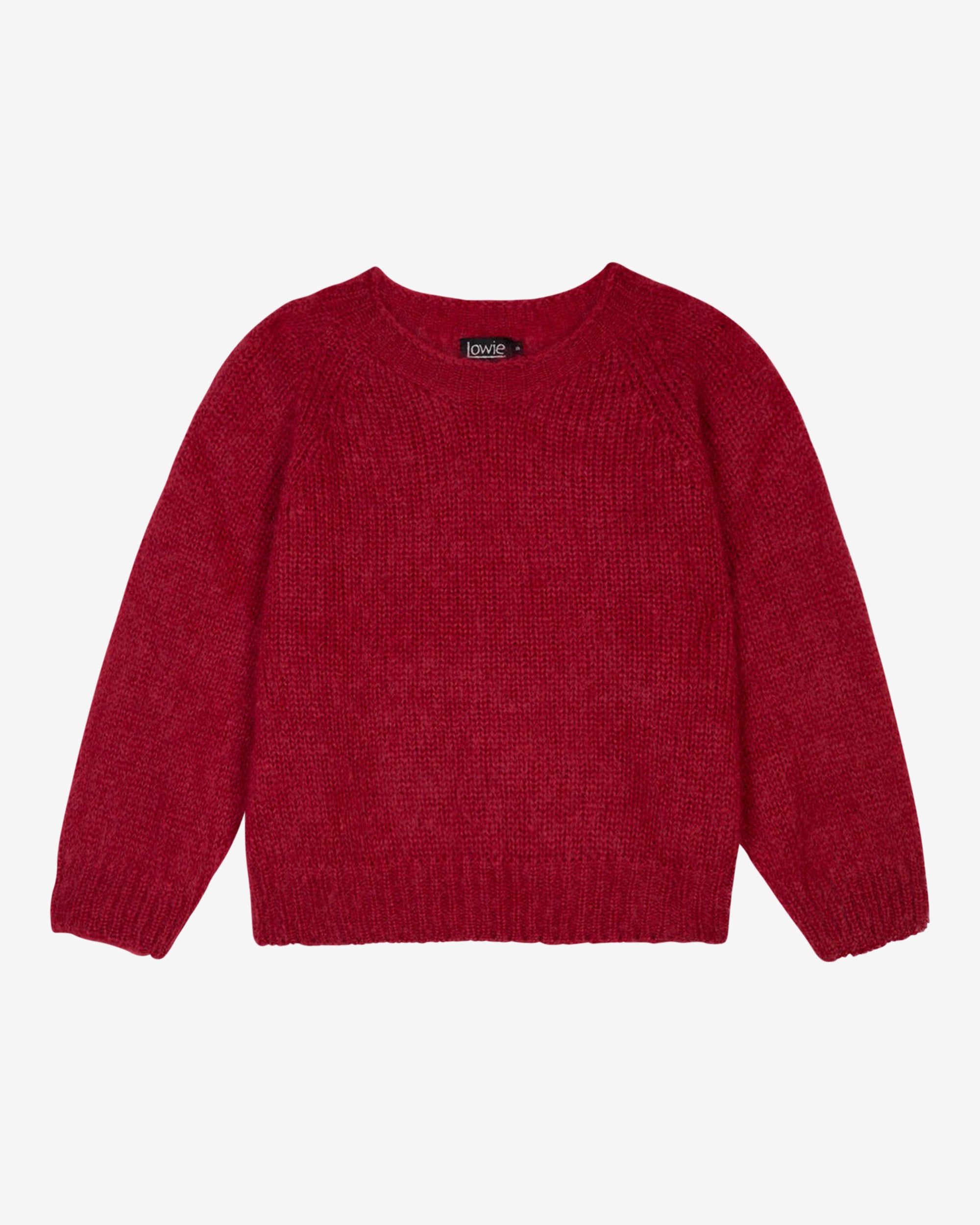 Lowie Red Mohair Cropped Jumper | Soft Women's Sweater | Perfect for Fall & Winter Fashion, Date Nights and Office Wear