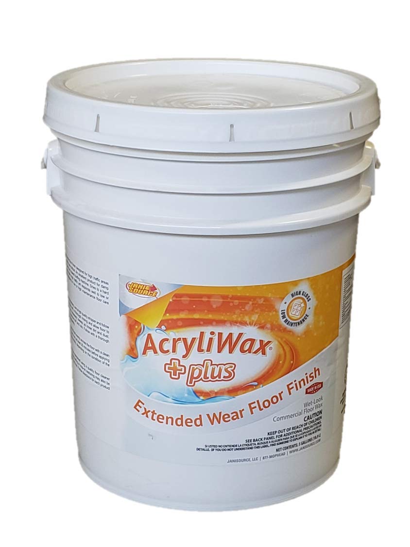 Acryliwax Plus High Gloss Durable Commercial Floor Wax & Finish - 5 Gallon Bucket | Professional-Grade Shine & Protection for Retail Stores, Restaurants & High-Traffic Areas