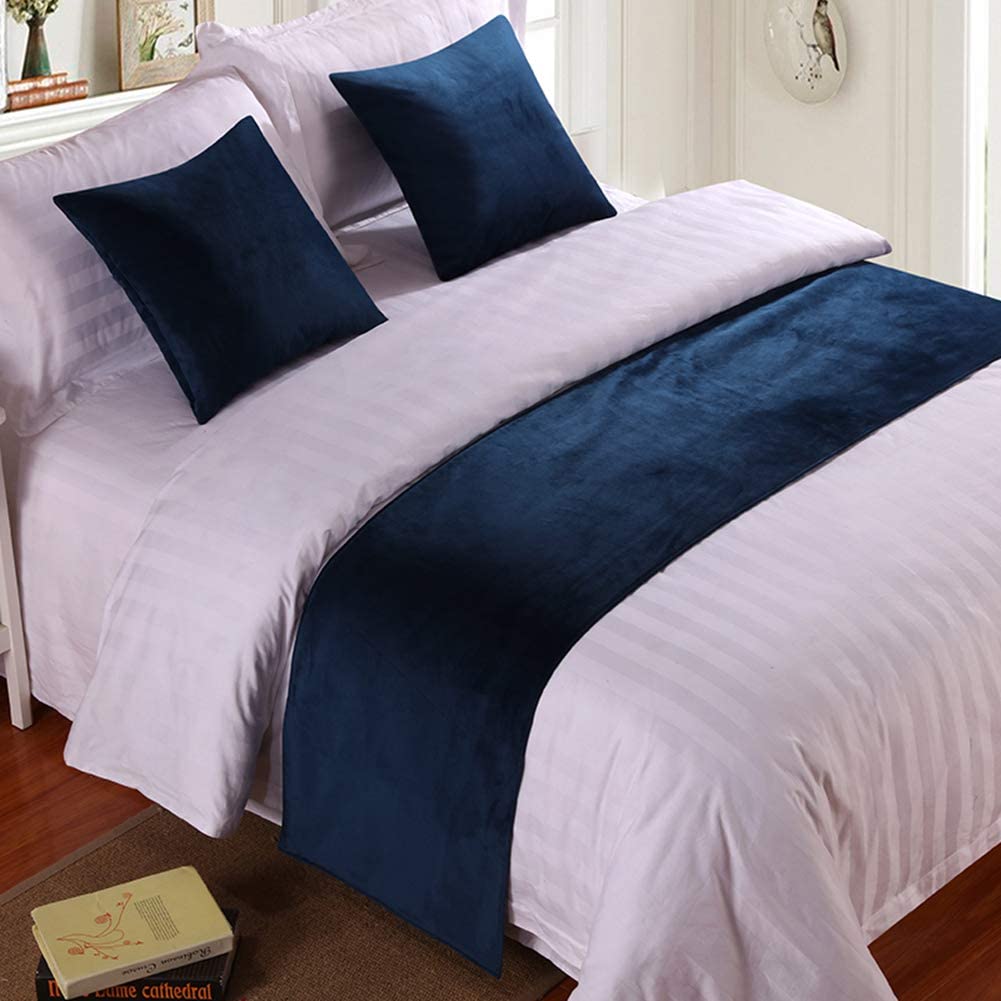 Luxury Velvet King Size Hotel Bed Runner - Solid Color Bedspread, Modern Bed Scarf & Foot of Bed Throw - Elegant Bedroom Decoration for Twin, Queen & King Beds (Perfect for Hotels, Weddings & Master Bedroom Decor)
