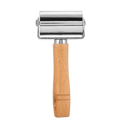 Premium Leatherworking Roller - 60mm Carbon Steel Leather Press Roller with Wooden Handle for Leathercrafting, DIY Projects & Leather Glue Application - Perfect for Leather Stamping, Embossing & Crafting Accessories