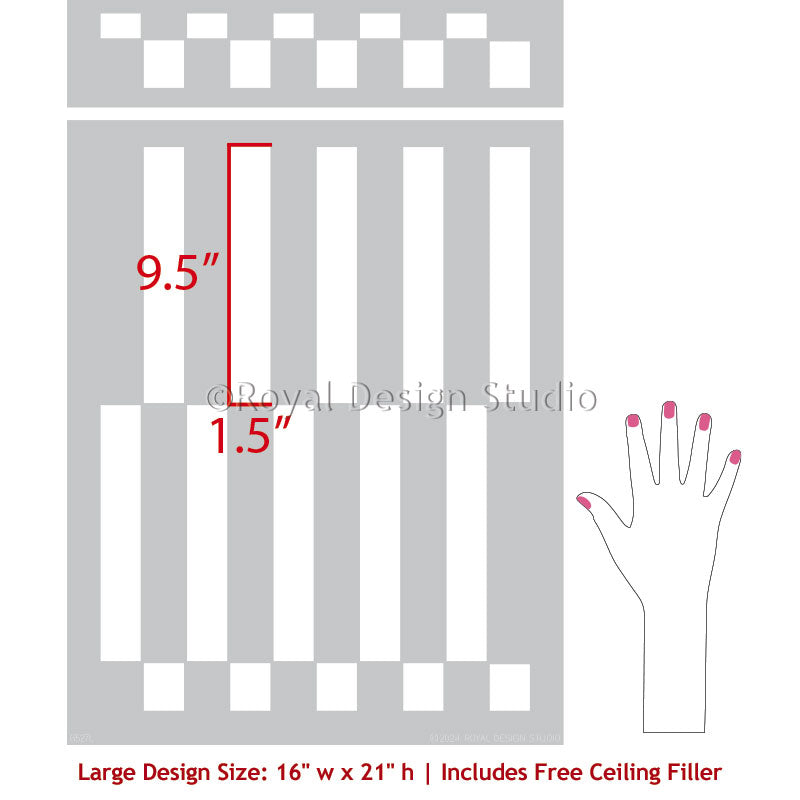 Get in Line Large Wall Stencil - Reusable DIY Home Decor Template for Painting Patterns on Walls, Furniture & Floors - Perfect for Bedrooms, Living Rooms & Nursery Accent Walls