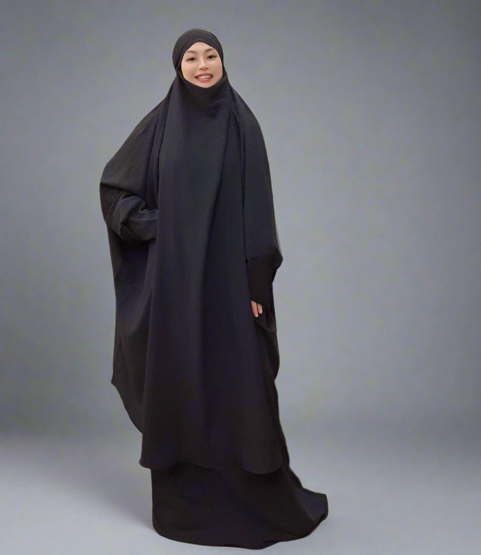 2-Piece Wrinkle-Free Jilbab Abaya Dress Set - Modest Islamic Prayer Dress for Women - Perfect for Daily Wear, Mosque, and Special Occasions