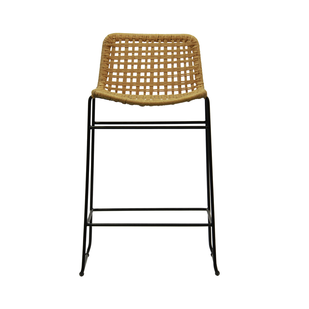 Bella Loom Bar Stool - Modern Woven Counter Height Stool with Metal Base for Kitchen Island, Breakfast Nook & Home Bar - Comfortable & Stylish Seating Solution