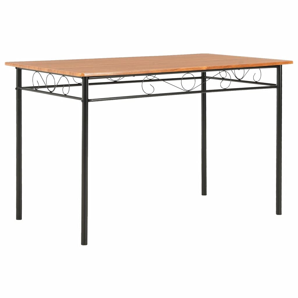 **Industrial Brown Dining Table with Metal Frame - 47.2