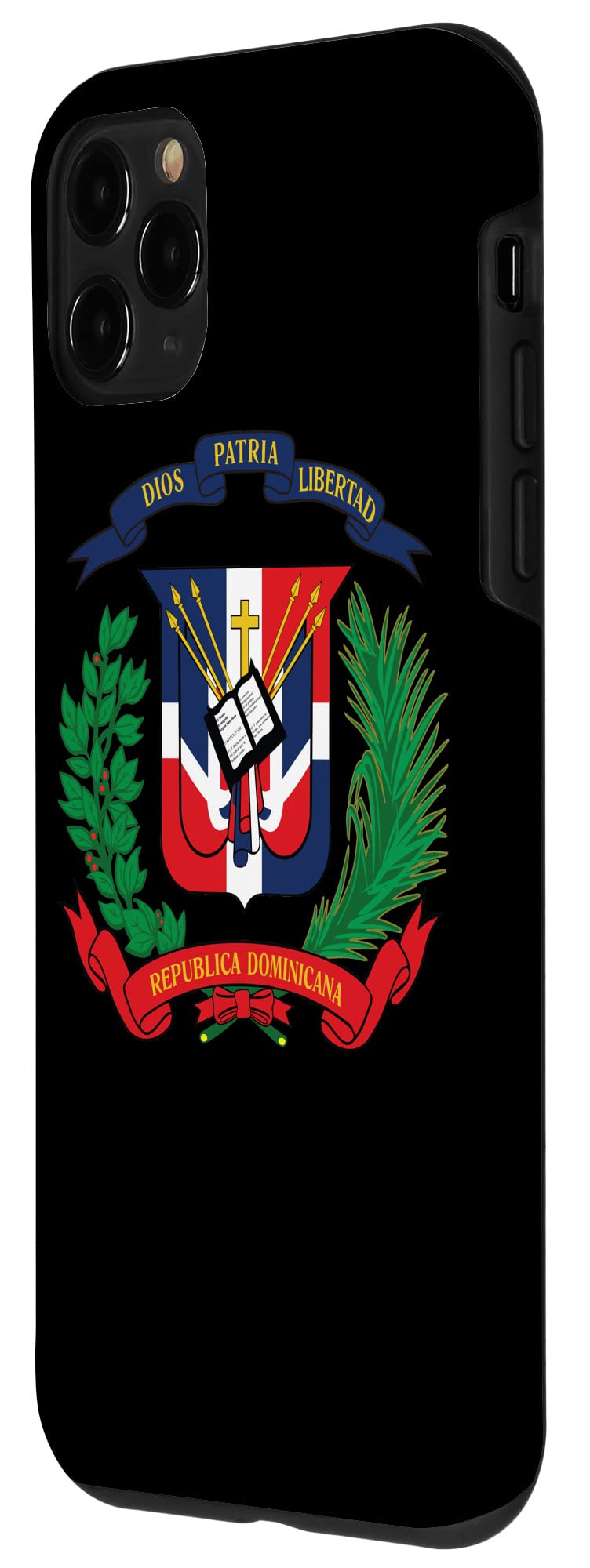 iPhone 11 Pro Case with Dominican Republic Flag - National Emblem of Republica Dominicana - Durable Protective Cover for Travel, National Pride & Everyday Use