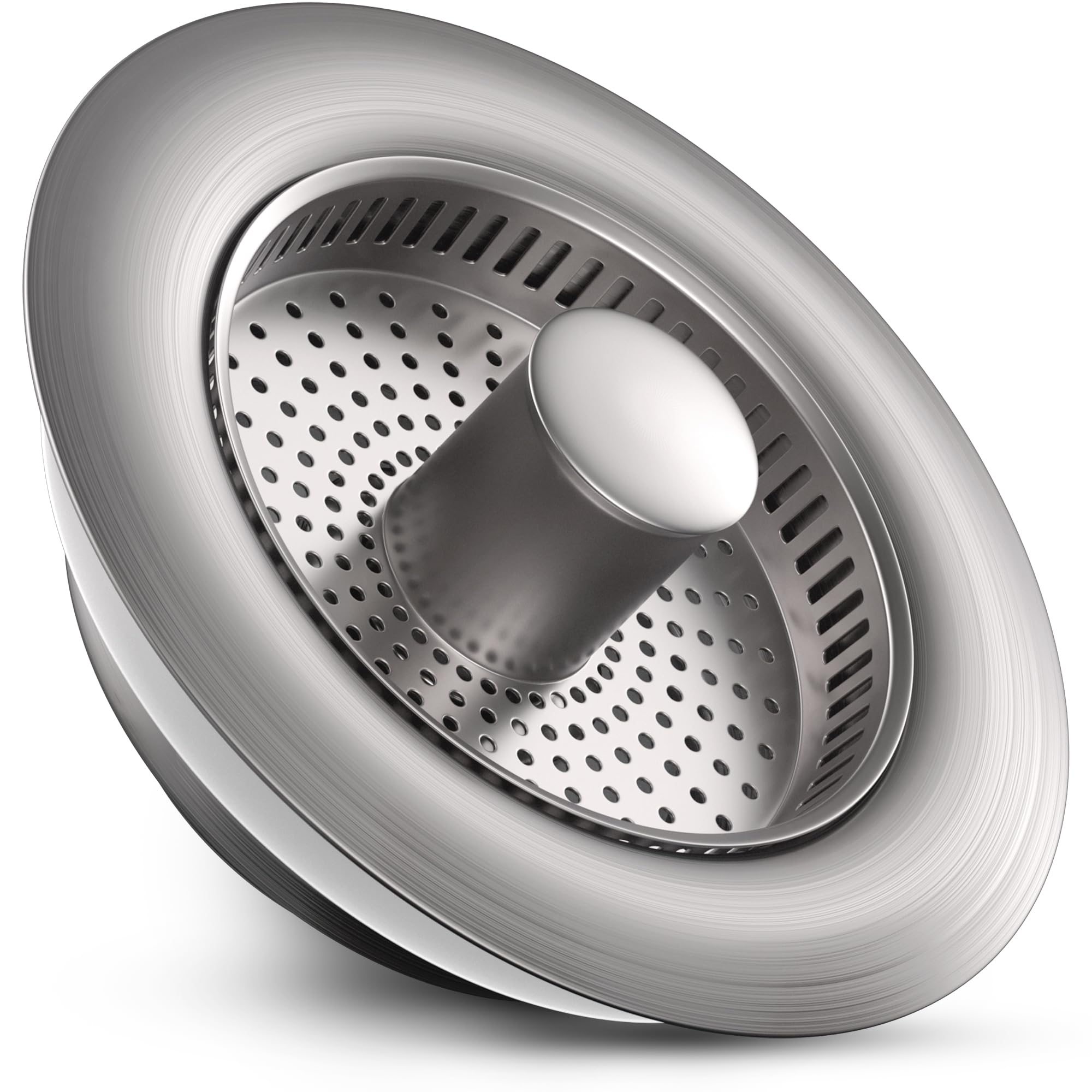 3-in-1 Kitchen Sink Drain Strainer with Leak-Proof Seal - Durable Stainless Steel Sink Stopper for Easy Installation & Cleaning - Perfect for Washing Dishes, Fruits & Vegetables in Standard Kitchen Sinks