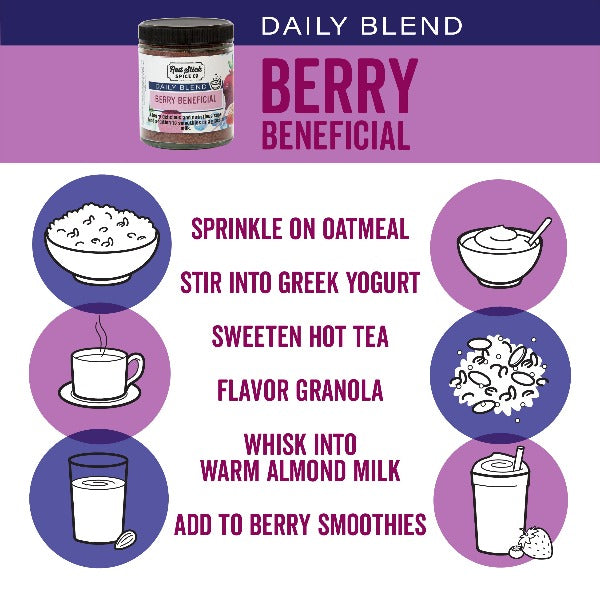Berry Beneficial Daily Blend Superfood Powder - Organic Antioxidant Boost for Smoothies, Energy & Immune Support - Perfect for Breakfast, Post-Workout & Healthy Lifestyle