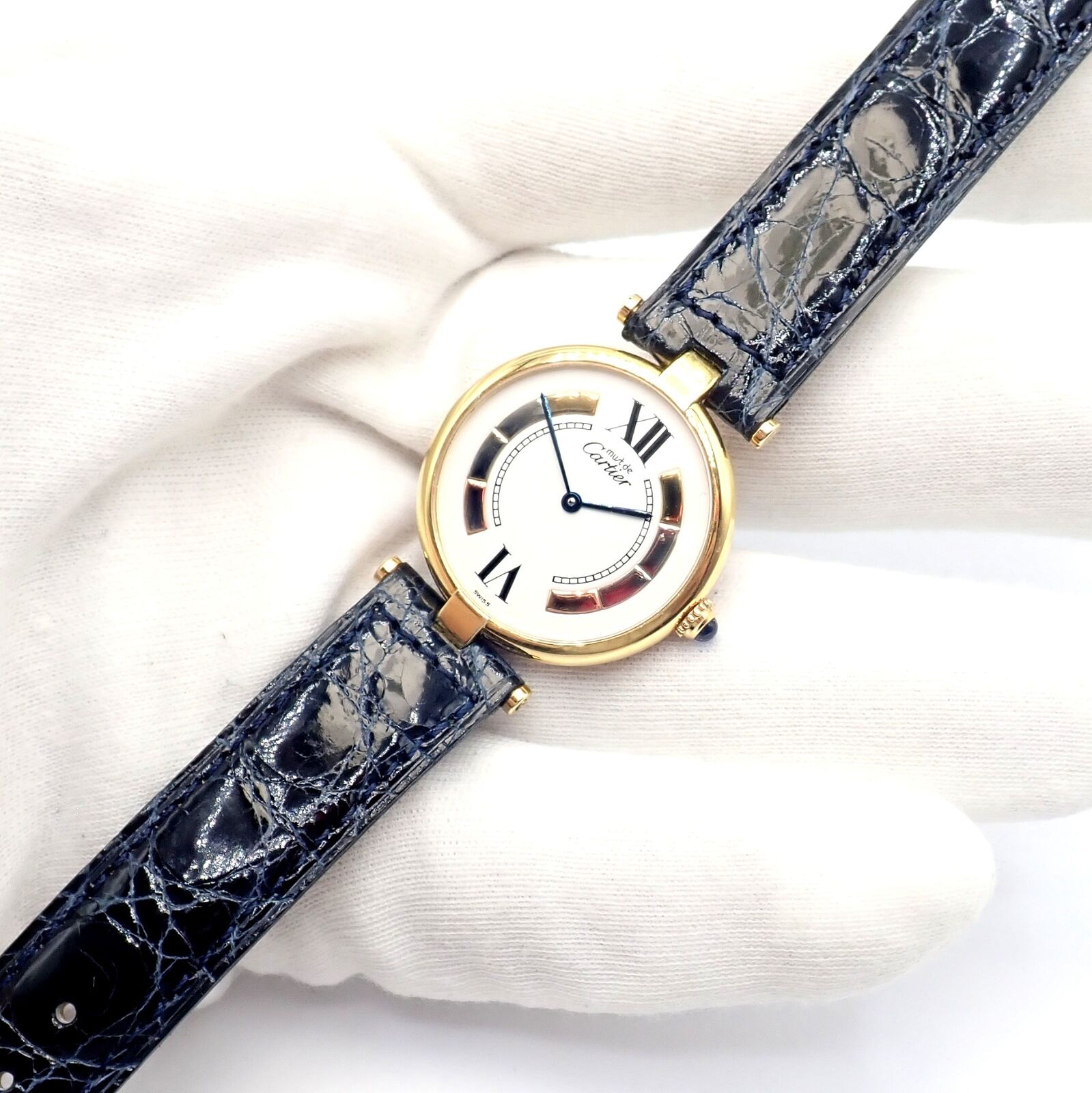 Cartier Must De Silver 925 Vermeil Round Quartz Watch 30mm - Luxury Women's Timepiece for Business & Evening Events