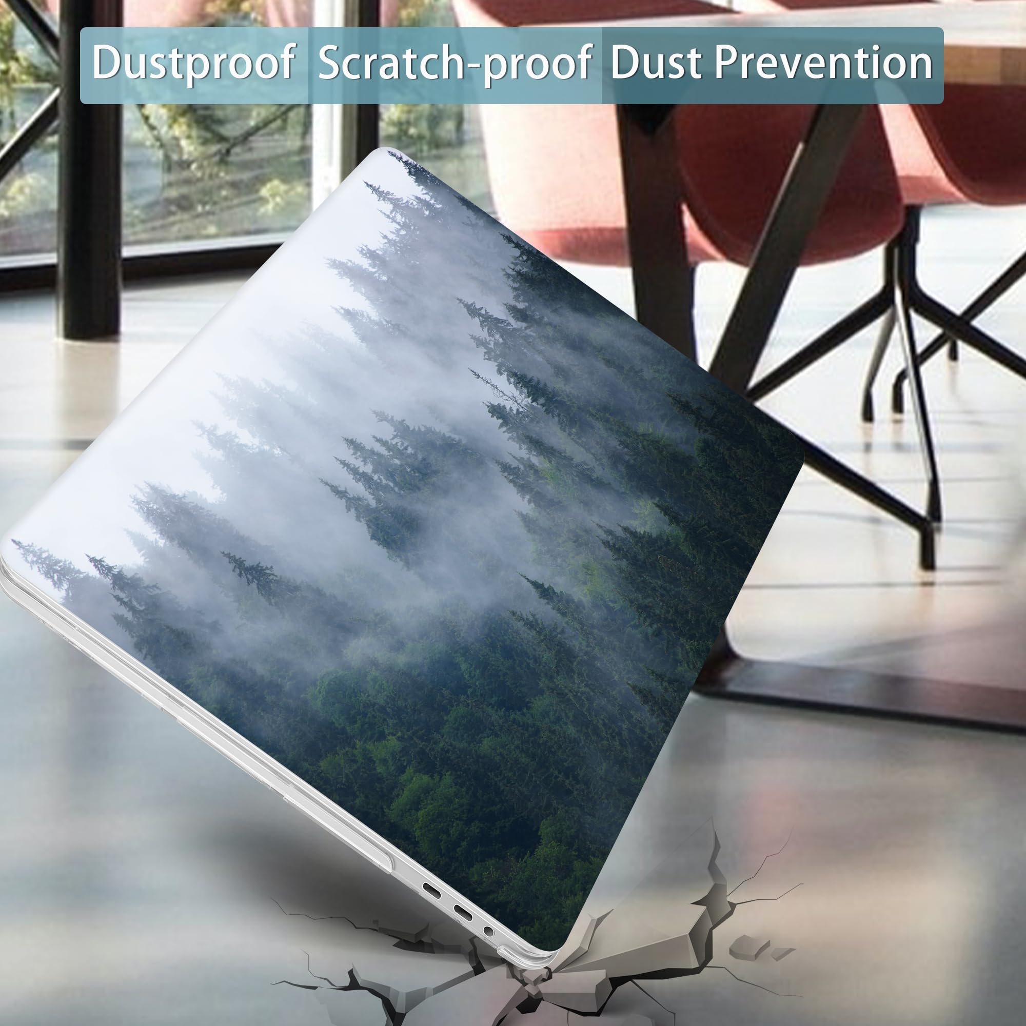 Premium Soft-Touch Plastic Hard Case Cover for MacBook Pro 16-inch (Model A2141, 2019-2020 Release) - Compatible with Retina Display & Touch Bar/Touch ID - Fir Forest Design - Perfect for Office, Travel & Home Use