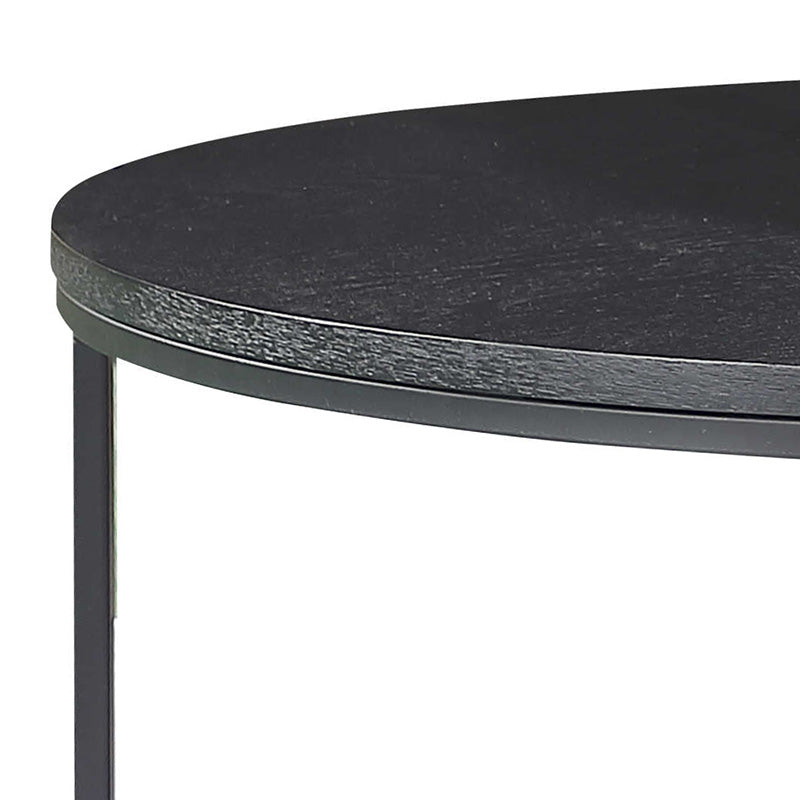 BRANDI Nesting Tables Set of 2 - 75cm & 90cm Modern Side Tables in Black | Perfect for Living Room, Bedroom, or Office Space