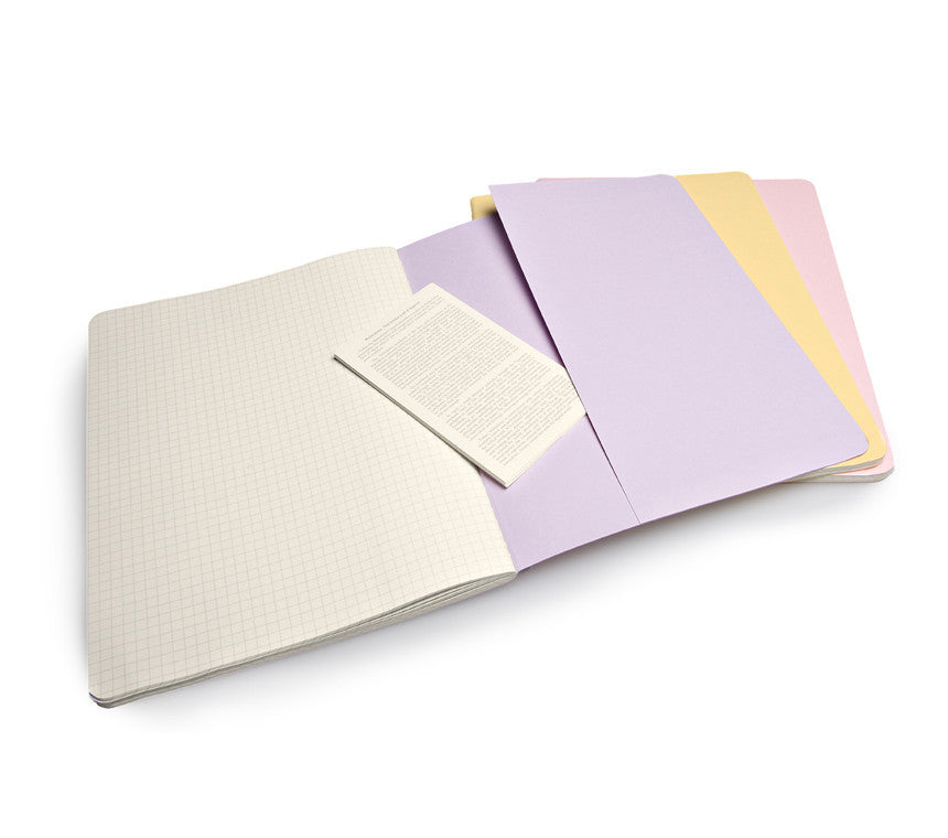 Premium Moleskine Squared Cahier Journal Set of 3 - Lined Notebooks for Writing, Sketching & Note Taking - Perfect for Students, Artists & Professionals - Durable Kraft Paper Cover