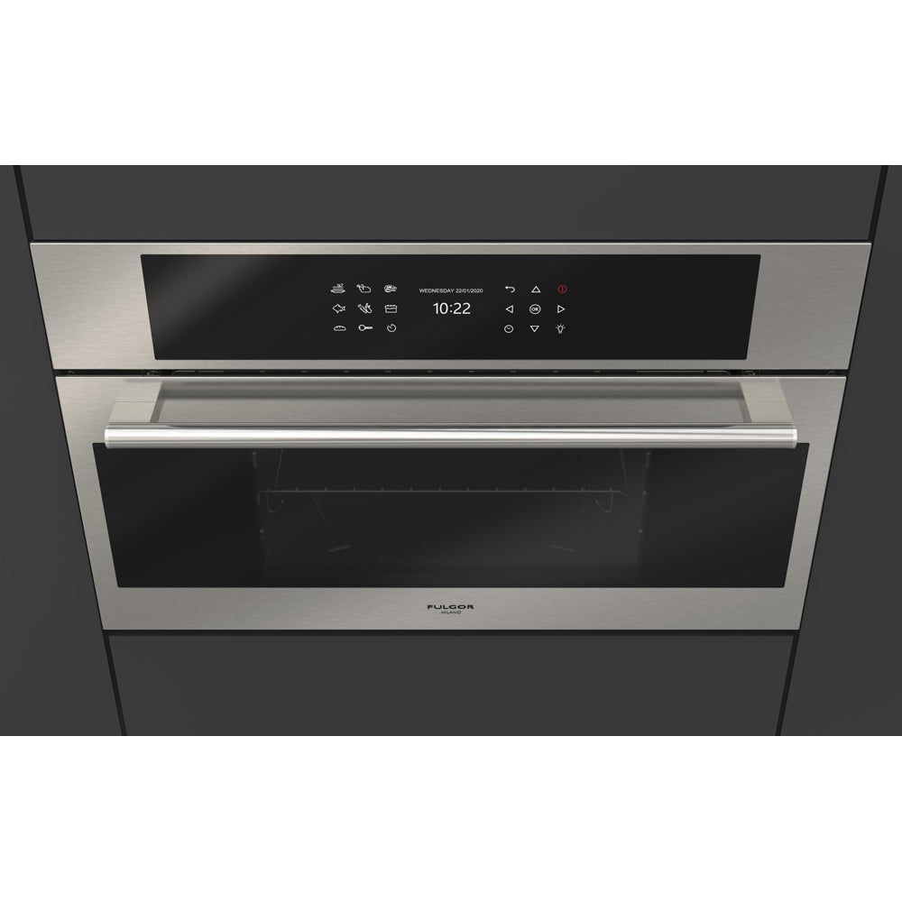 Fulgor Milano 30 Inch 700 Series Built-In Convection Steam Oven with Combination Cooking Modes - Model F7DSCO30S1 | Perfect for Baking, Roasting & Healthy Steam Cooking in Modern Kitchens