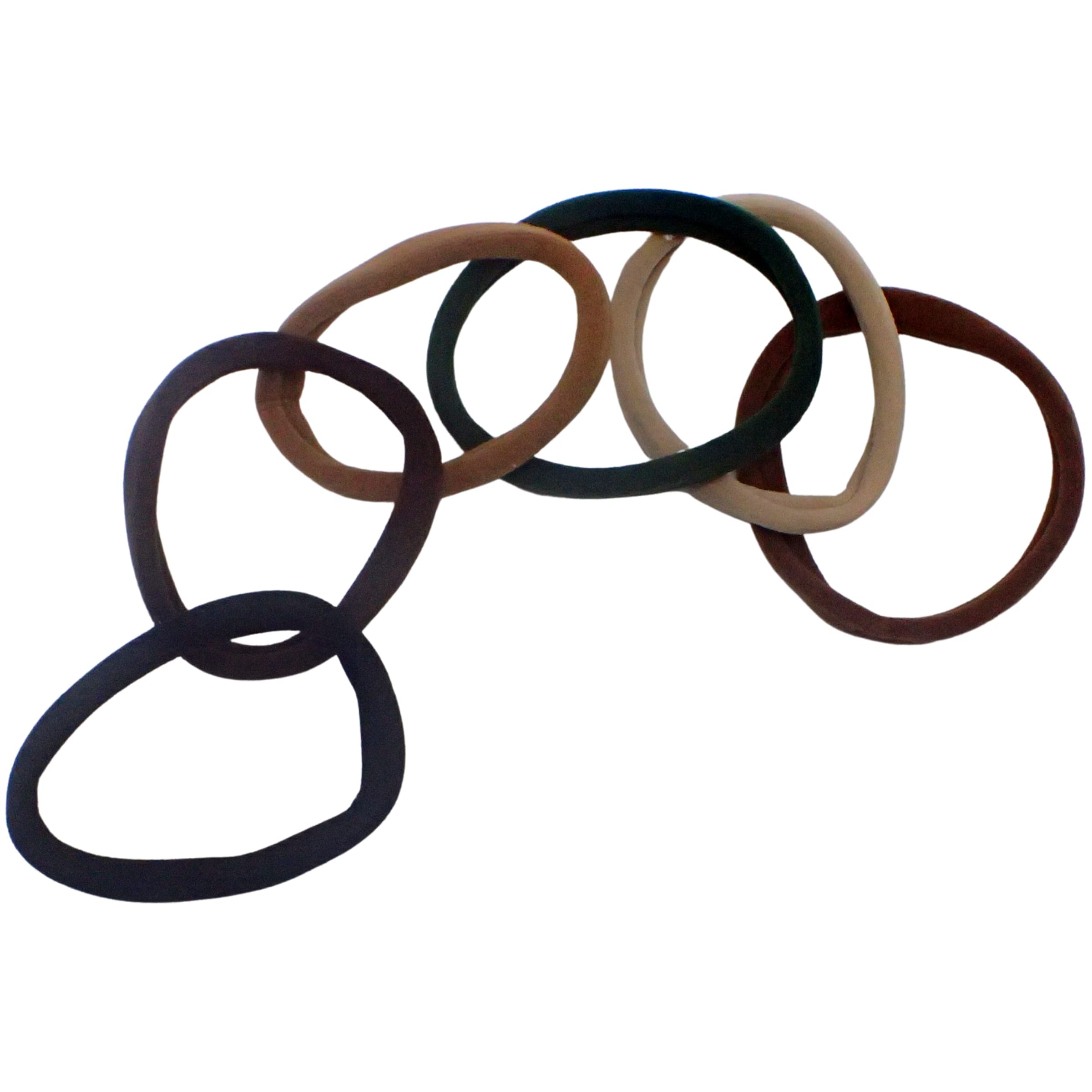 Topkids Soft Thick Hair Bands for Women & Girls - 6 Pack Natural Elastic Hair Ties, Stretchable Hair Bobbles & Ponytail Holders - Perfect for School, Workouts, Yoga & Everyday Styling