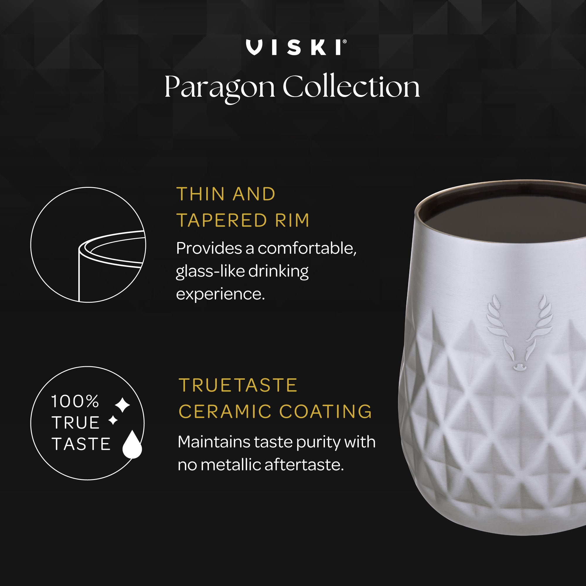 Premium Stainless Steel Wine Tumbler with Lid - 20oz Insulated Wine Glass for Hot & Cold Drinks - Obsidian Black - Perfect for Outdoor Picnics, Camping & Home Entertaining