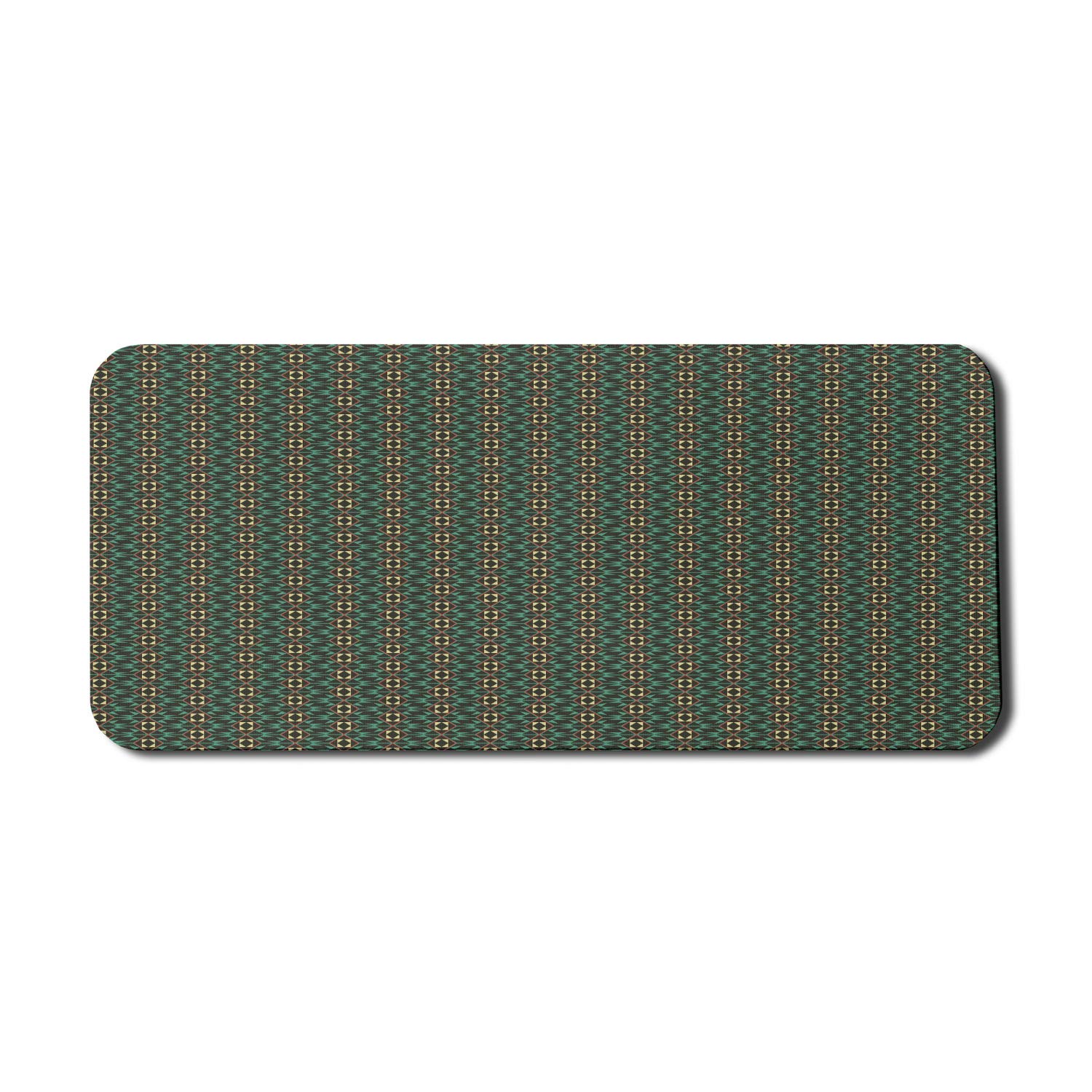 Ambesonne Geometric Computer Mouse Pad - Modern Abstract Design with Mosaic Rhombus Triangle Rectangle Pattern, Non-Slip Rubber Base, Extra Large 35