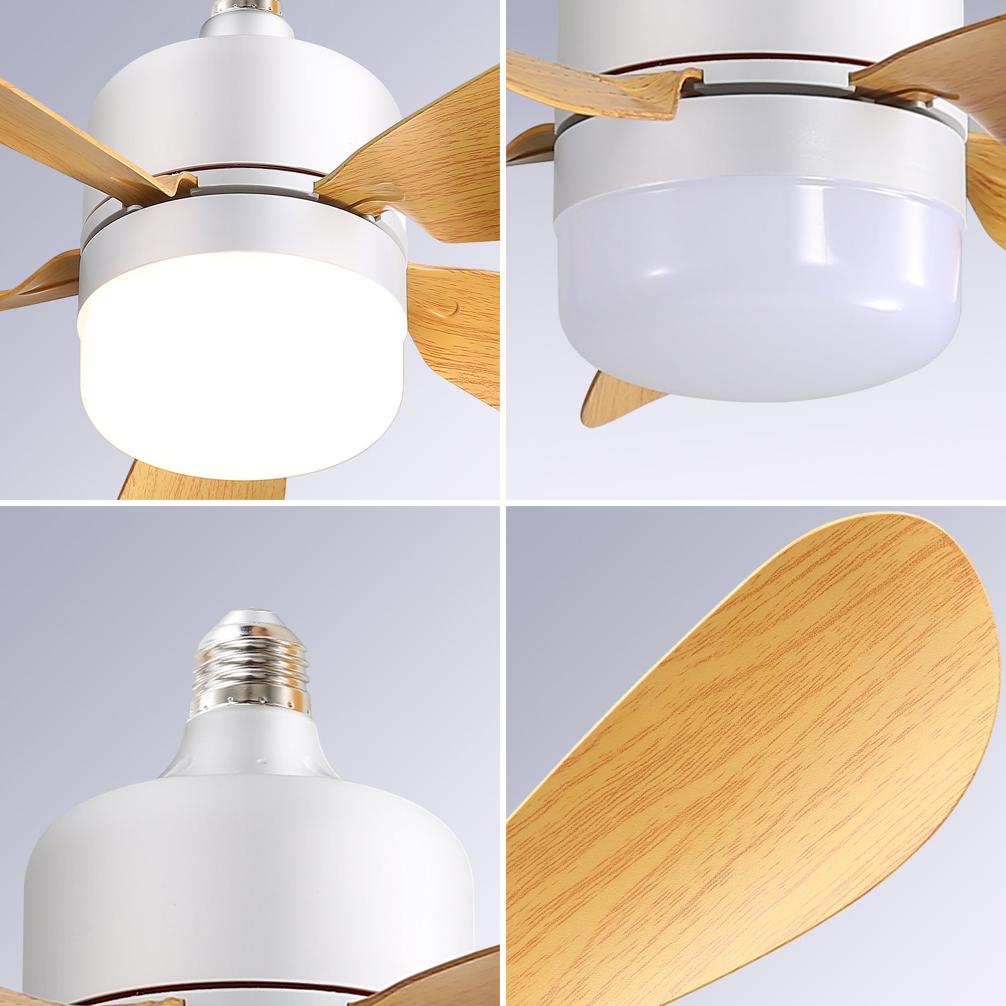 16 Inch Smart Ceiling Fan with Dimmable LED Light and Remote Control - 2 in 1 Screw Mount - Perfect for Bedroom, Living Room, and Office Spaces