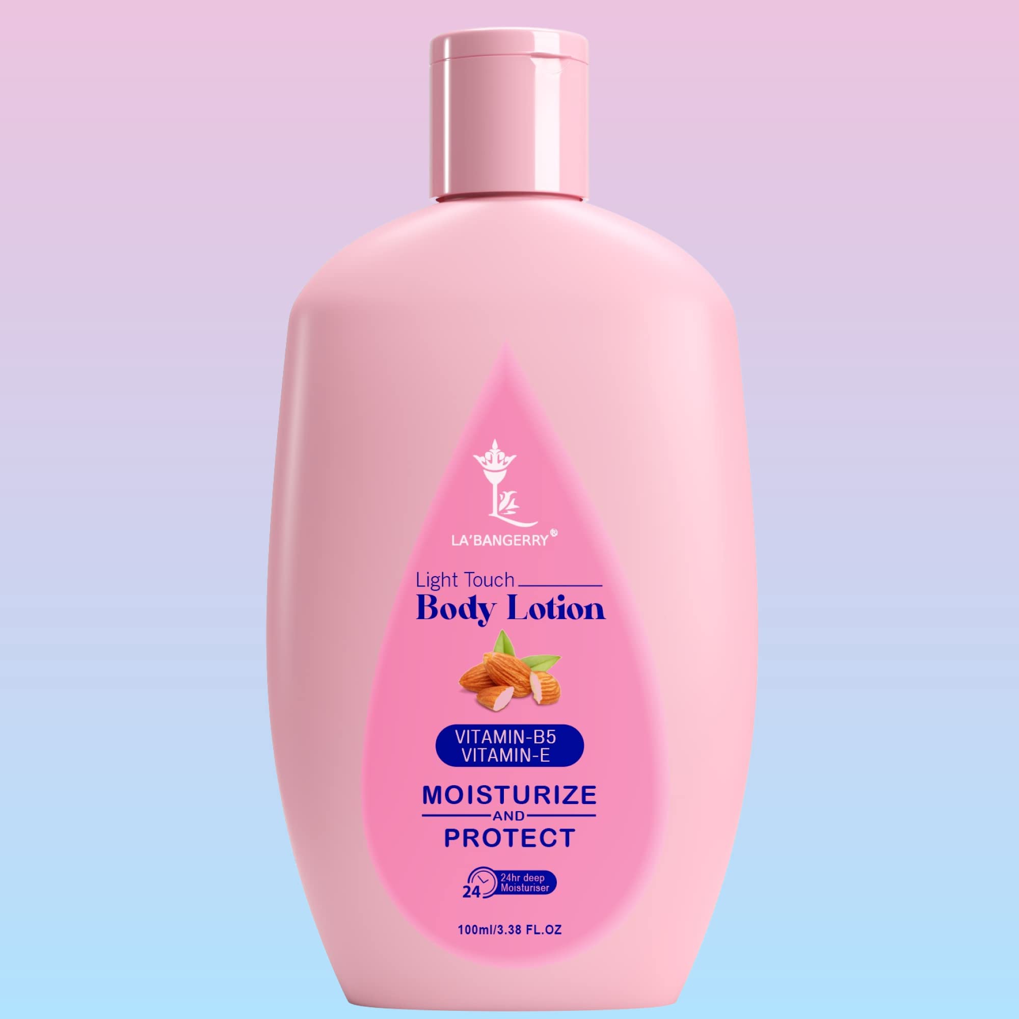 LA'BANGERRY Long Lasting Intense Moisturizing Gel Body Lotion & Light Touch Almond Body Lotion Combo - 24H Hydration for Dry Skin, Day & Night Use for Soft, Healthy Glow | Perfect for Daily Skincare Routine, After Shower & Before Bed